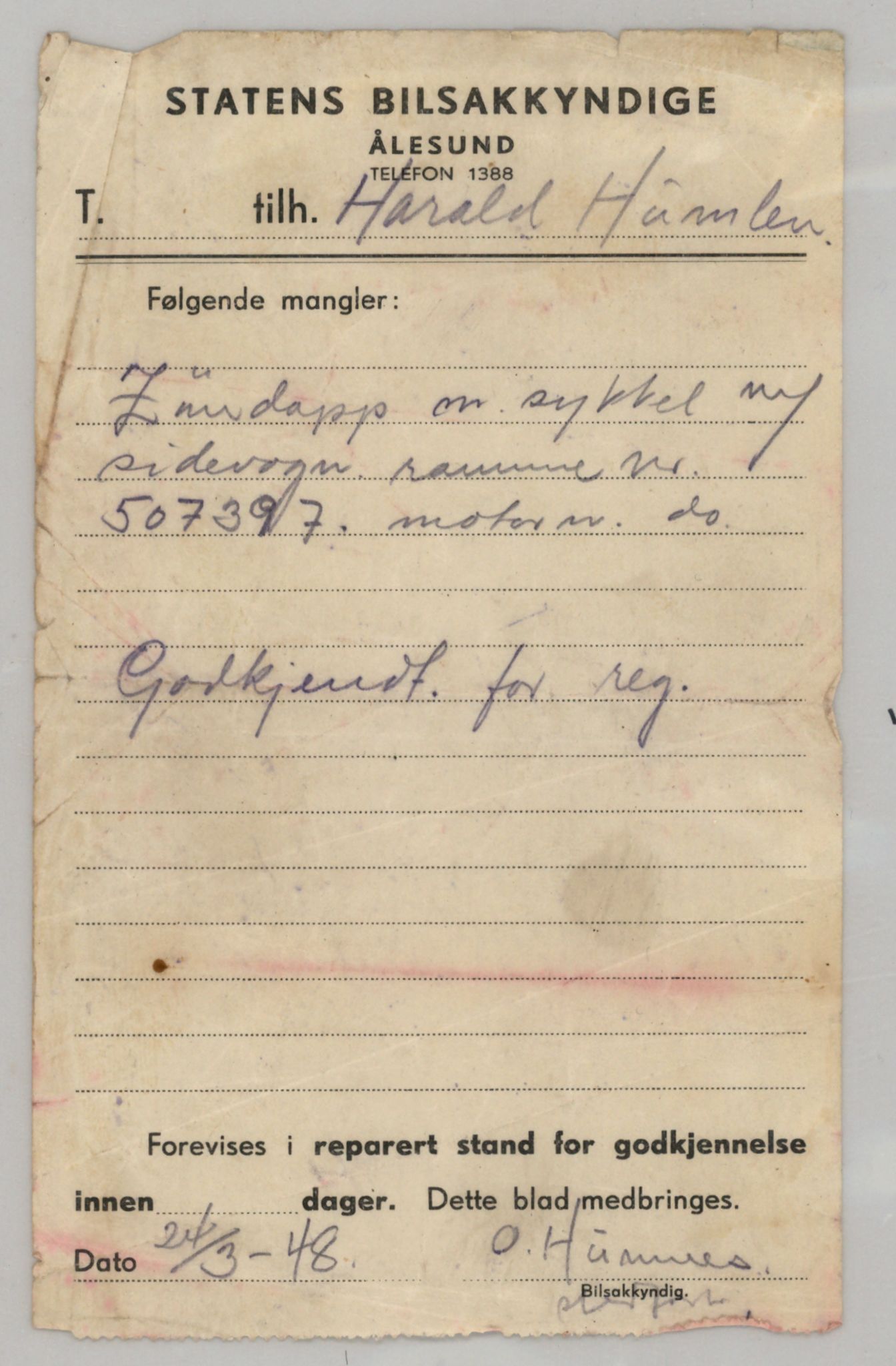 Møre og Romsdal vegkontor - Ålesund trafikkstasjon, AV/SAT-A-4099/F/Fe/L0026: Registreringskort for kjøretøy T 11046 - T 11160, 1927-1998, p. 1337