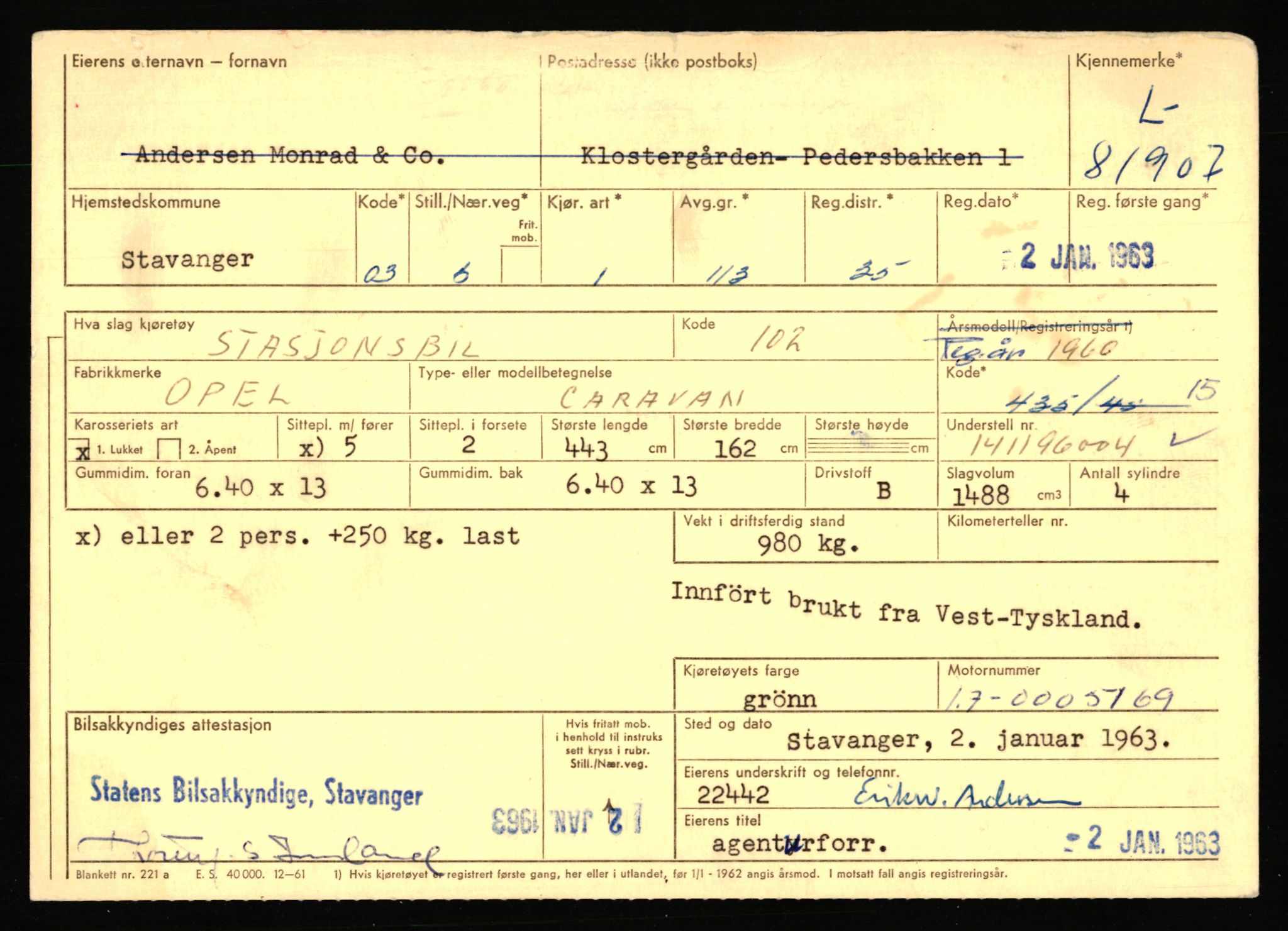 Stavanger trafikkstasjon, SAST/A-101942/0/F/L0071: L-80500 - L-82199, 1930-1971, p. 2339