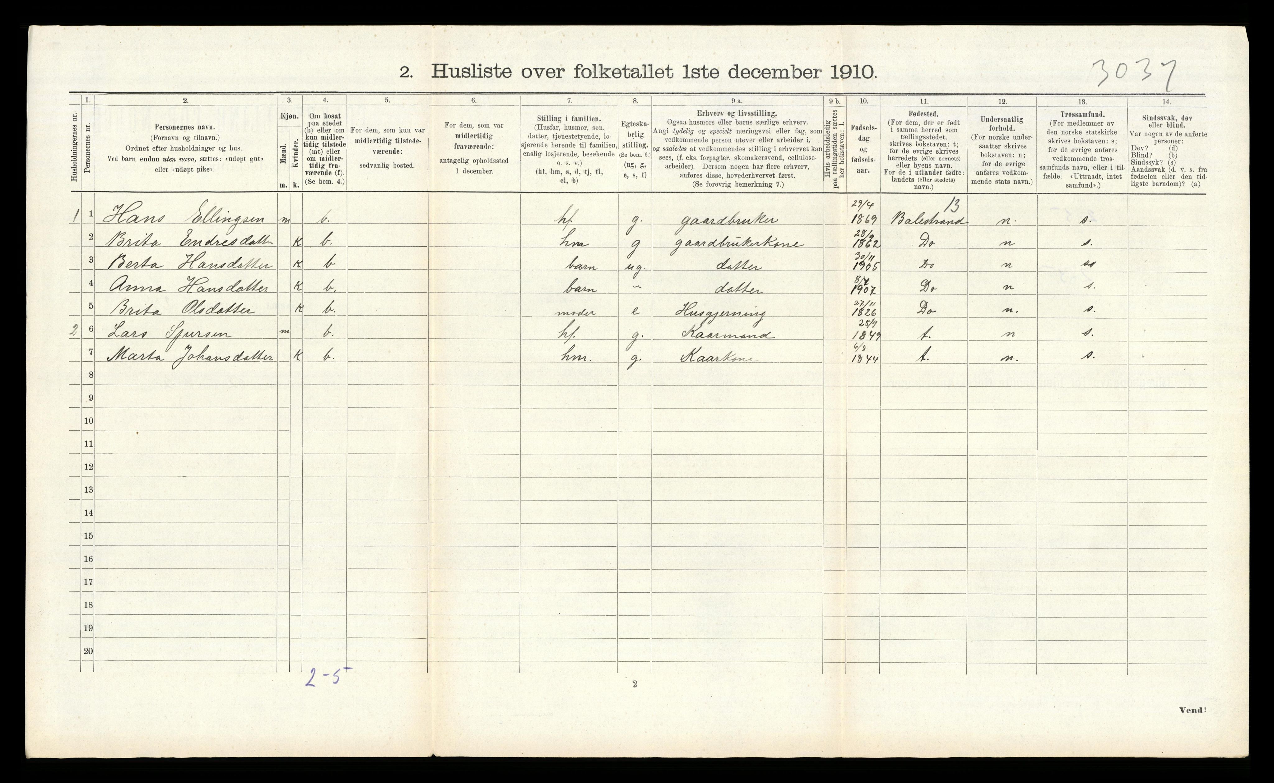 RA, 1910 census for Alversund, 1910, p. 953