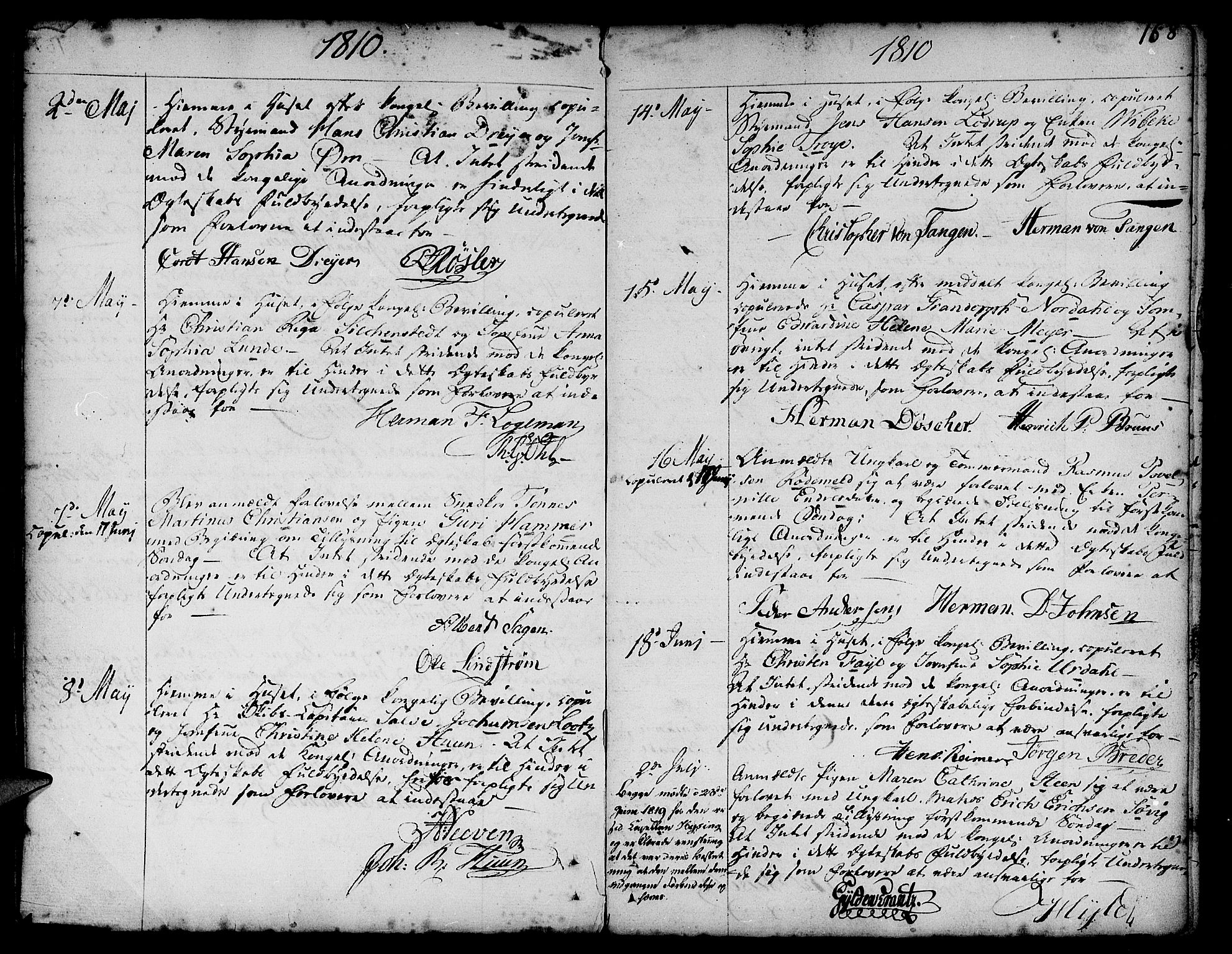 Nykirken Sokneprestembete, SAB/A-77101/H/Haa/L0008: Parish register (official) no. A 8, 1776-1814, p. 168