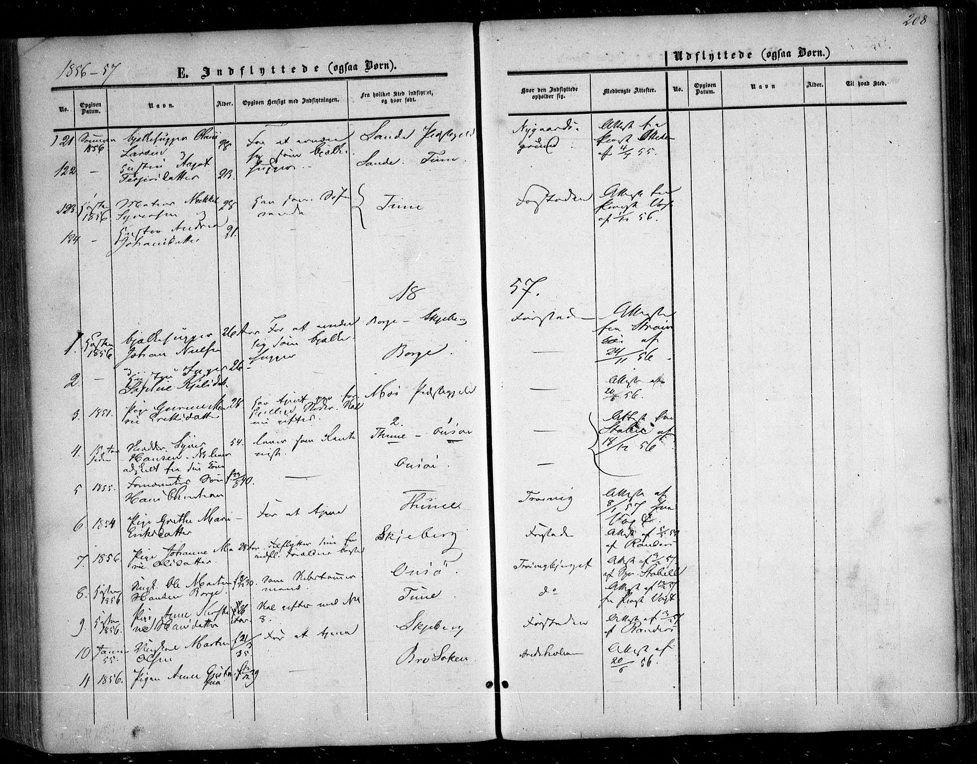 Glemmen prestekontor Kirkebøker, SAO/A-10908/F/Fa/L0007: Parish register (official) no. 7, 1853-1862, p. 208