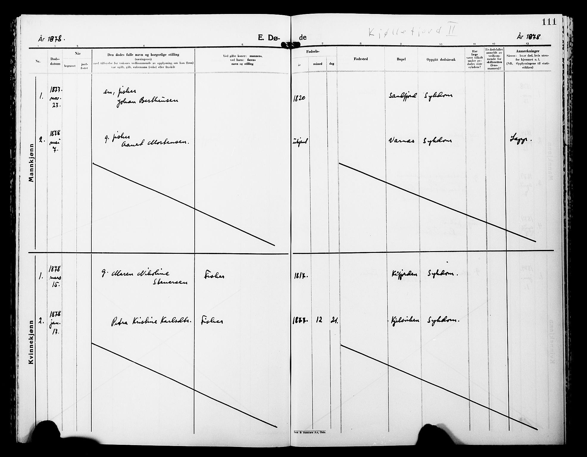 Lebesby sokneprestkontor, SATØ/S-1353/H/Ha/L0005kirke: Parish register (official) no. 5, 1870-1902, p. 111