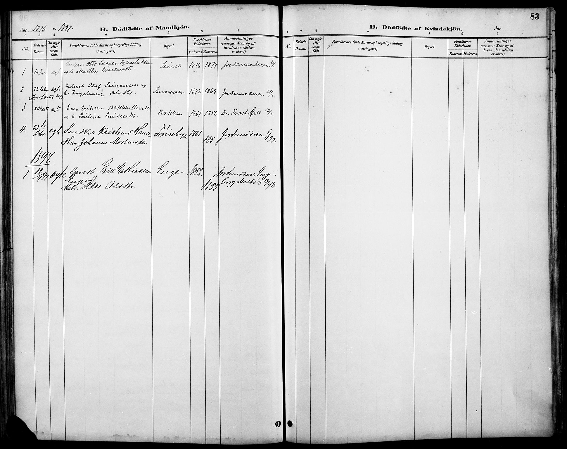 Østre Gausdal prestekontor, SAH/PREST-092/H/Ha/Haa/L0002: Parish register (official) no. 2, 1887-1897, p. 83