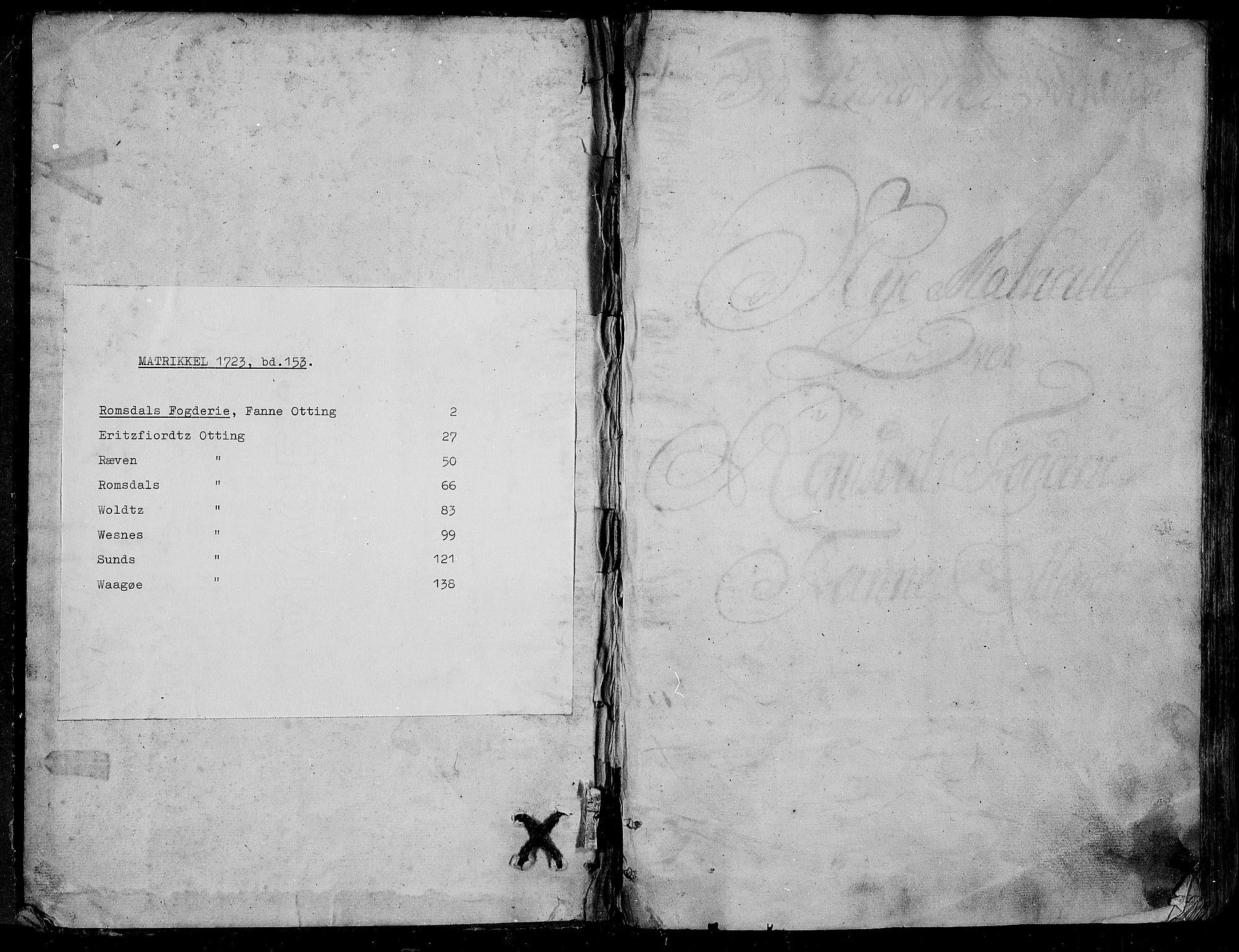 Rentekammeret inntil 1814, Realistisk ordnet avdeling, RA/EA-4070/N/Nb/Nbf/L0153: Romsdal matrikkelprotokoll, 1724, p. 1