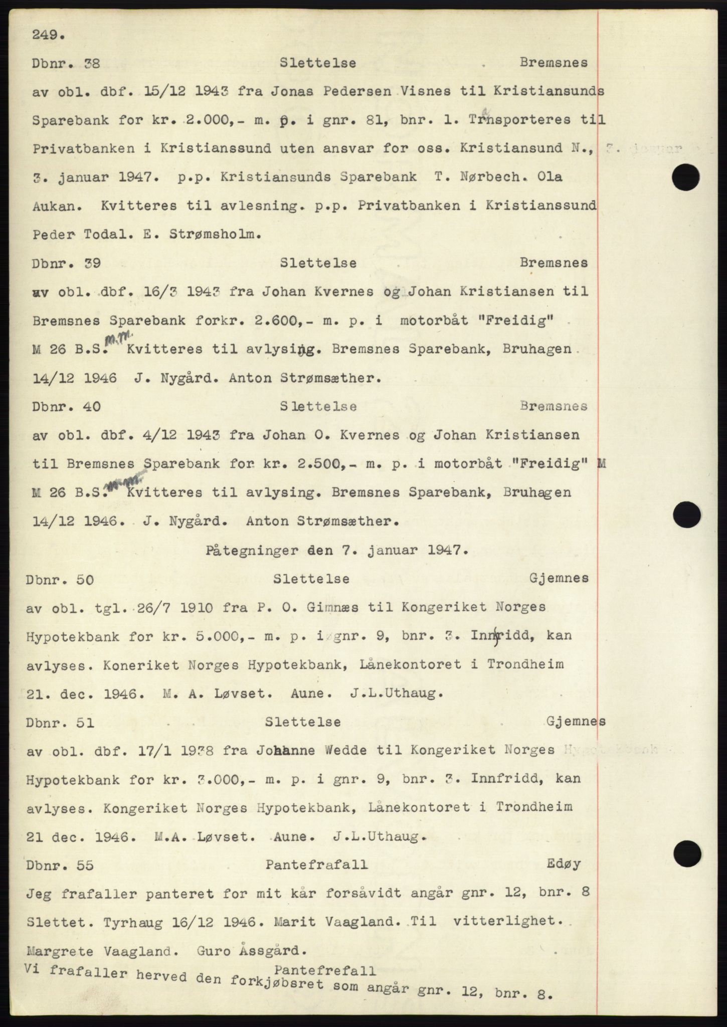 Nordmøre sorenskriveri, AV/SAT-A-4132/1/2/2Ca: Mortgage book no. C82b, 1946-1951, Diary no: : 38/1947