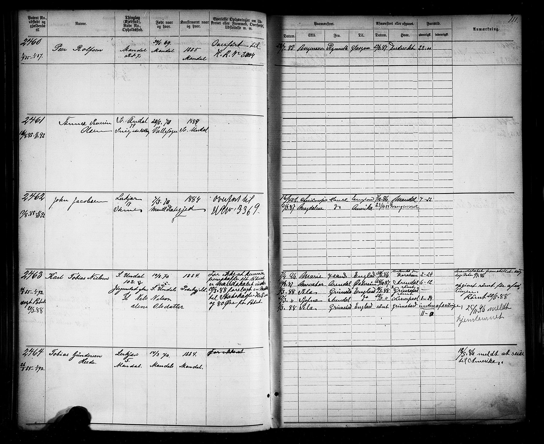 Mandal mønstringskrets, AV/SAK-2031-0016/F/Fa/L0006: Annotasjonsrulle nr 1910-3819 med register, Y-16, 1881-1901, p. 140