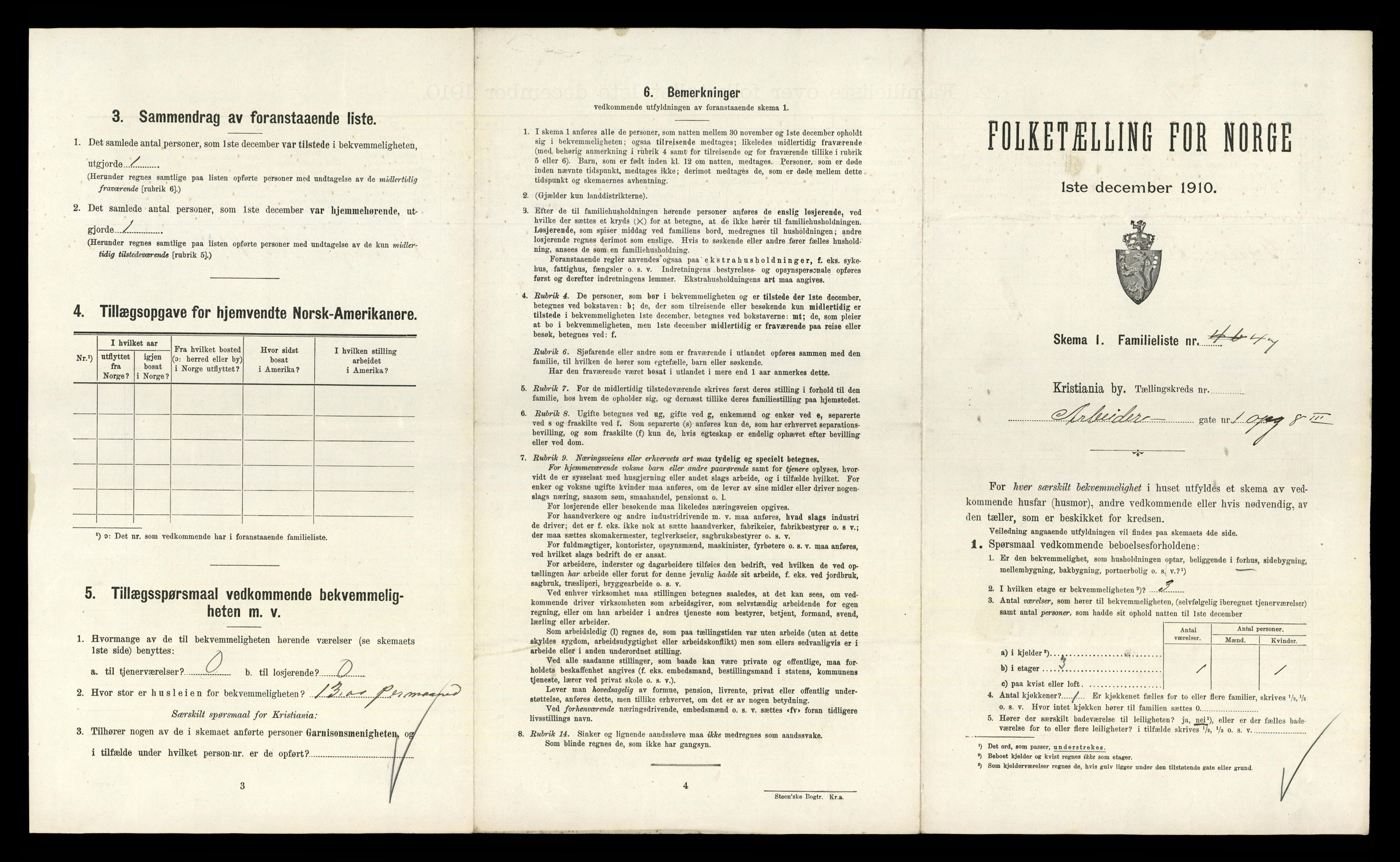 RA, 1910 census for Kristiania, 1910, p. 2723