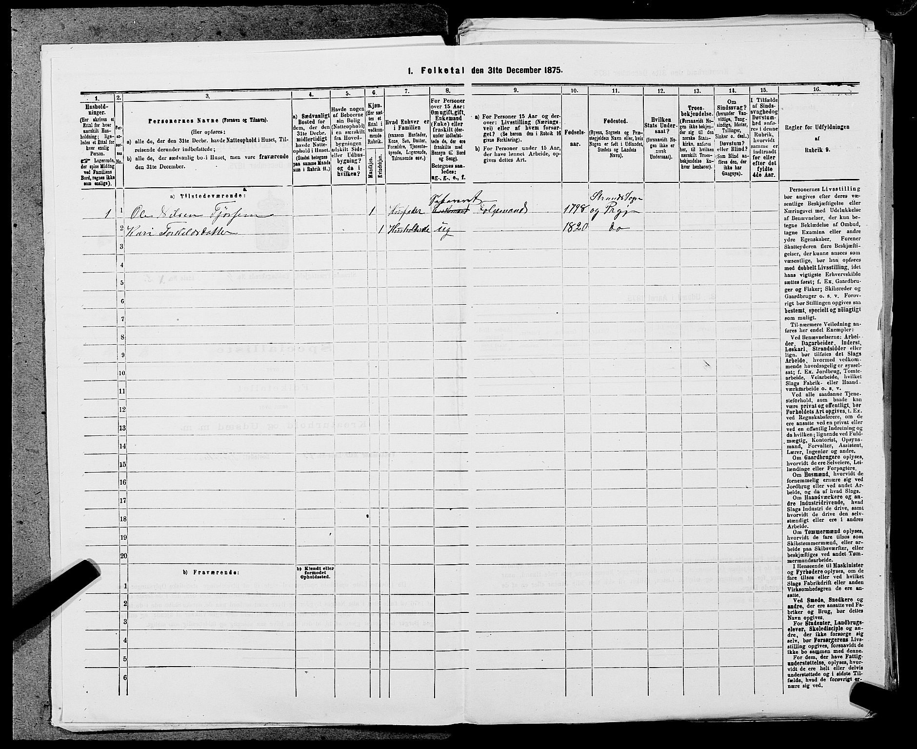 SAST, 1875 census for 1130P Strand, 1875, p. 341
