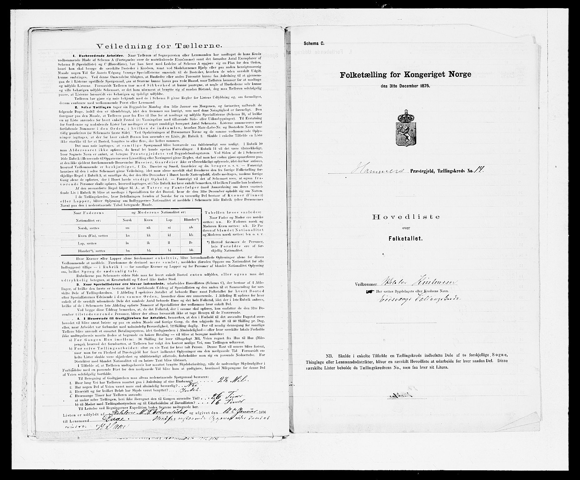 SAB, 1875 census for 1254P Hamre, 1875, p. 32