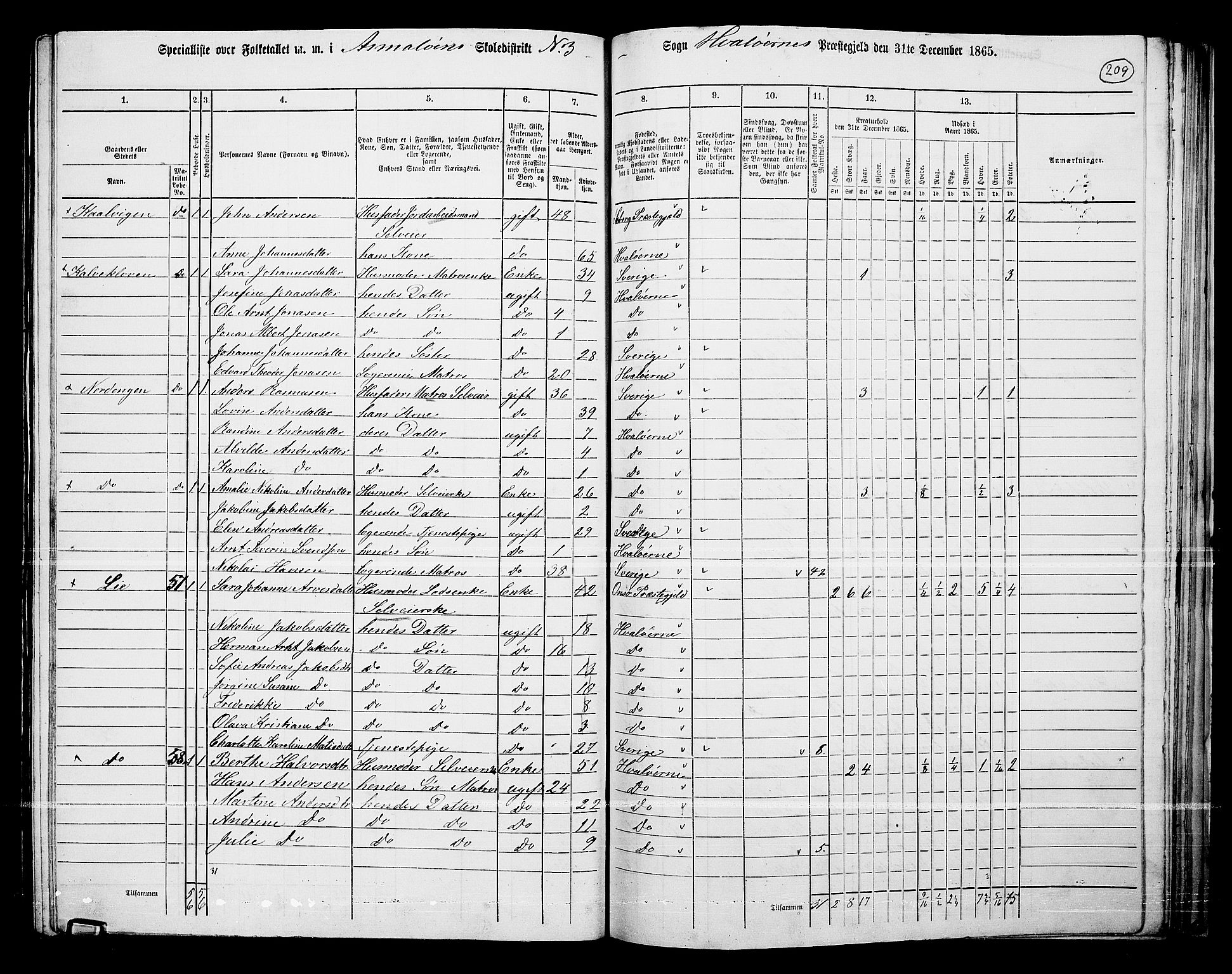 RA, 1865 census for Hvaler, 1865, p. 49