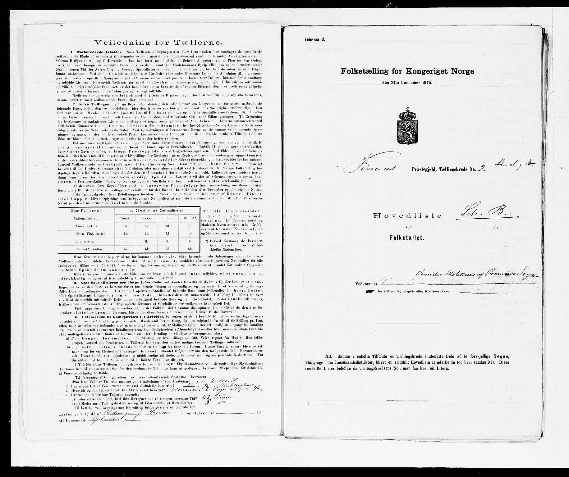 SAB, 1875 census for 1218P Finnås, 1875, p. 8