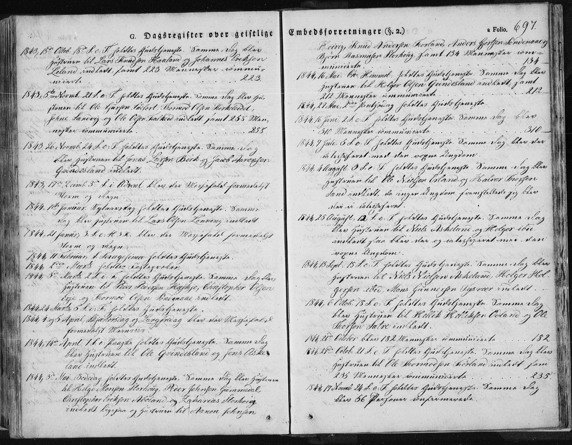 Tysvær sokneprestkontor, SAST/A -101864/H/Ha/Haa/L0001: Parish register (official) no. A 1.2, 1831-1856, p. 697