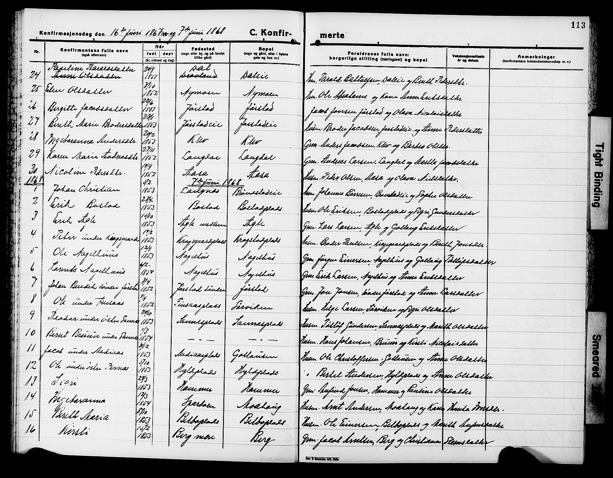 Ministerialprotokoller, klokkerbøker og fødselsregistre - Nord-Trøndelag, SAT/A-1458/749/L0485: Parish register (official) no. 749D01, 1857-1872, p. 113