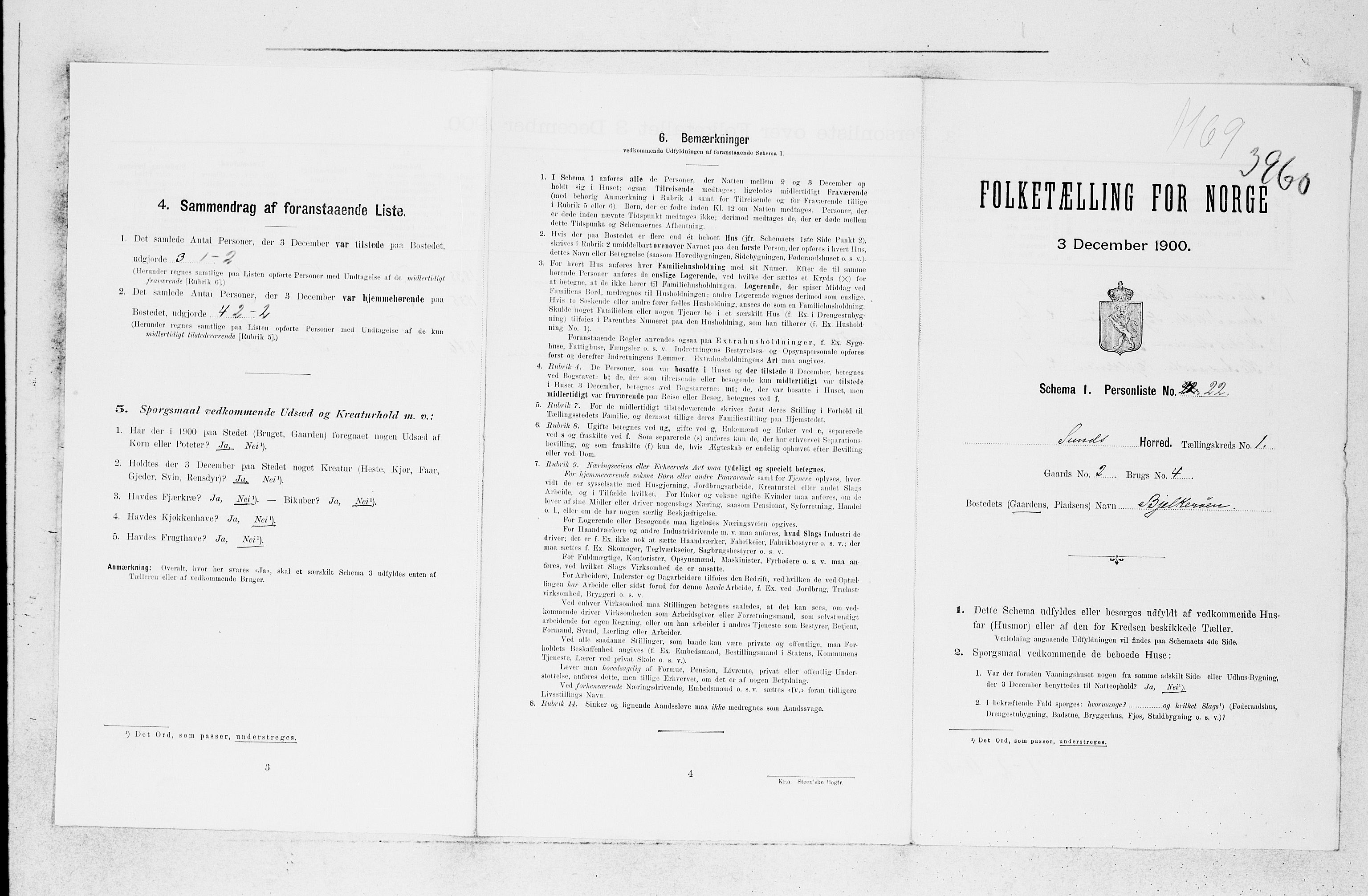 SAB, 1900 census for Sund, 1900, p. 18