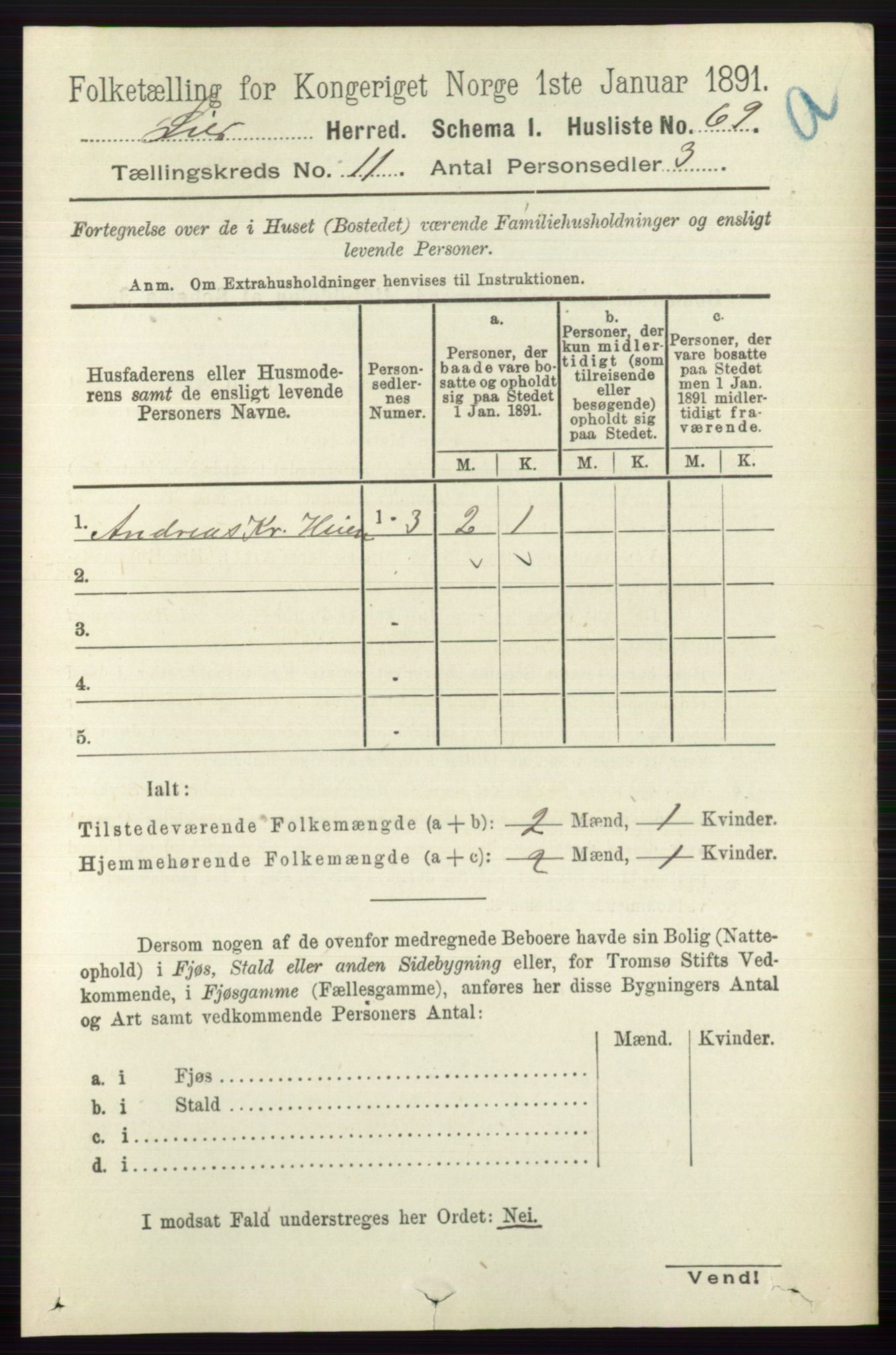 RA, 1891 census for 0626 Lier, 1891, p. 6851