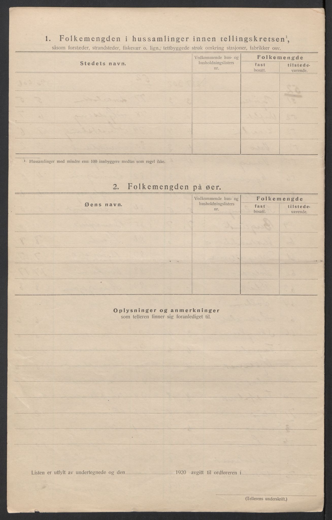 SAT, 1920 census for Hadsel, 1920, p. 49