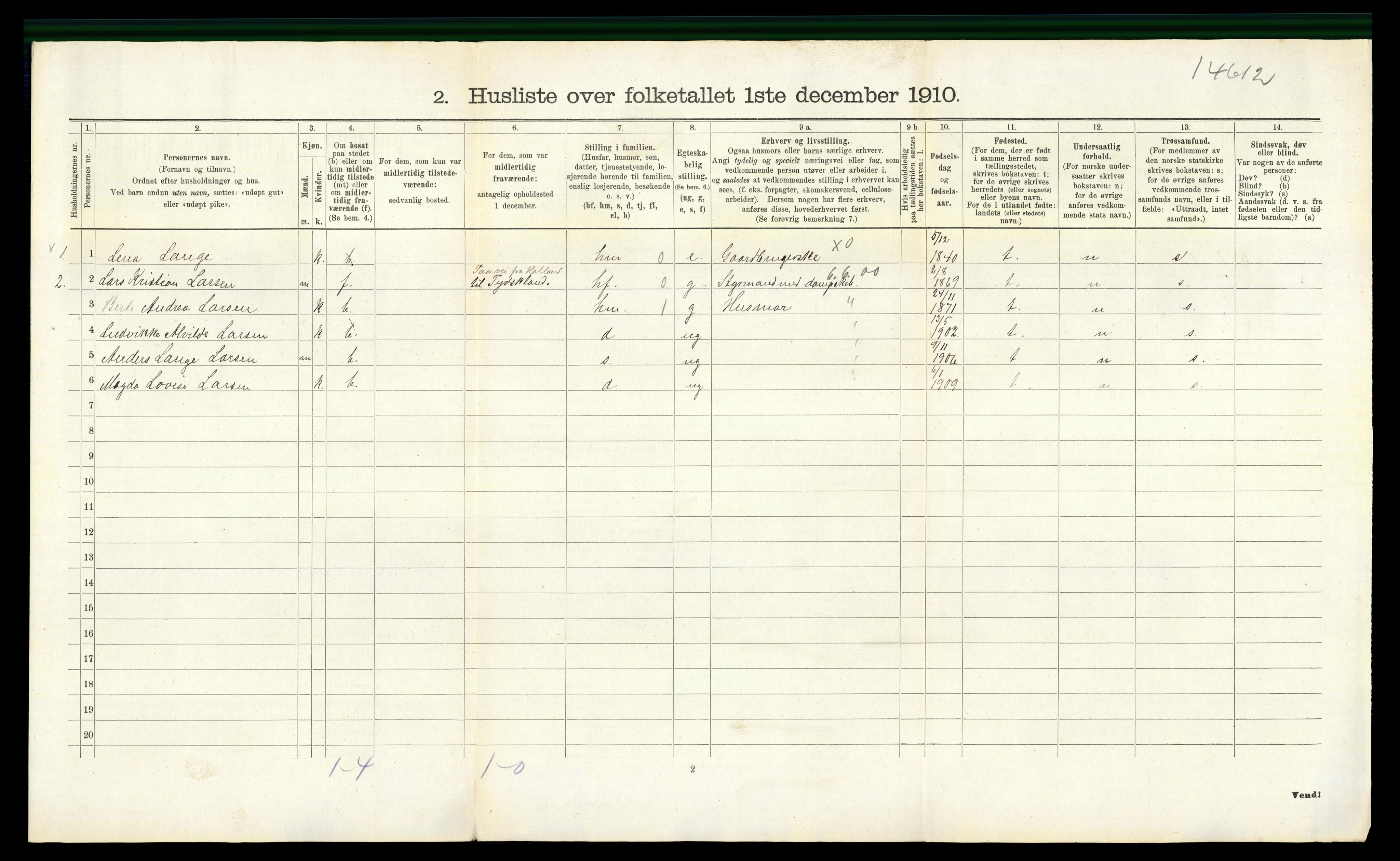 RA, 1910 census for Nøtterøy, 1910, p. 2071