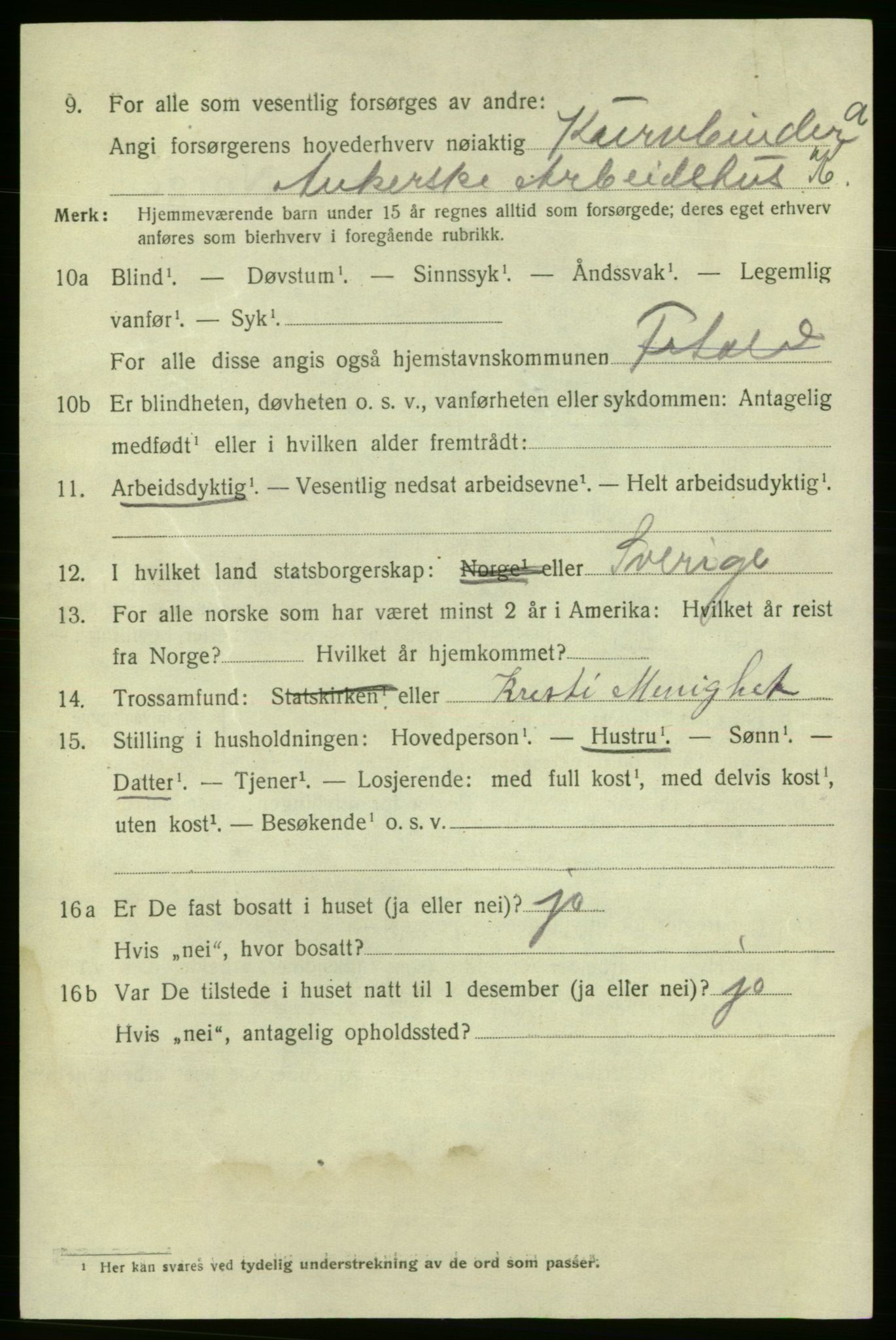 SAO, 1920 census for Fredrikshald, 1920, p. 18736