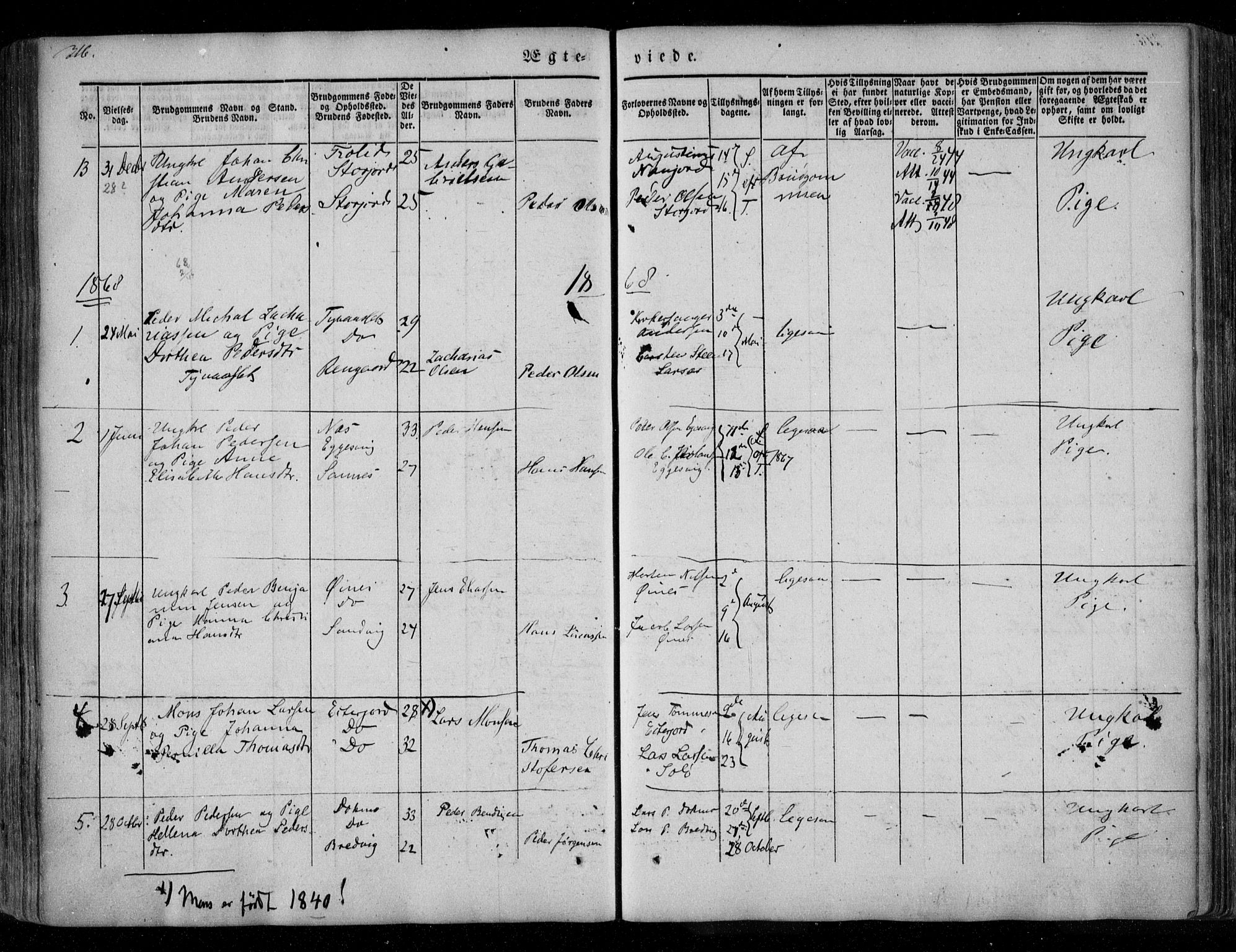 Ministerialprotokoller, klokkerbøker og fødselsregistre - Nordland, AV/SAT-A-1459/846/L0644: Parish register (official) no. 846A02, 1837-1872, p. 316