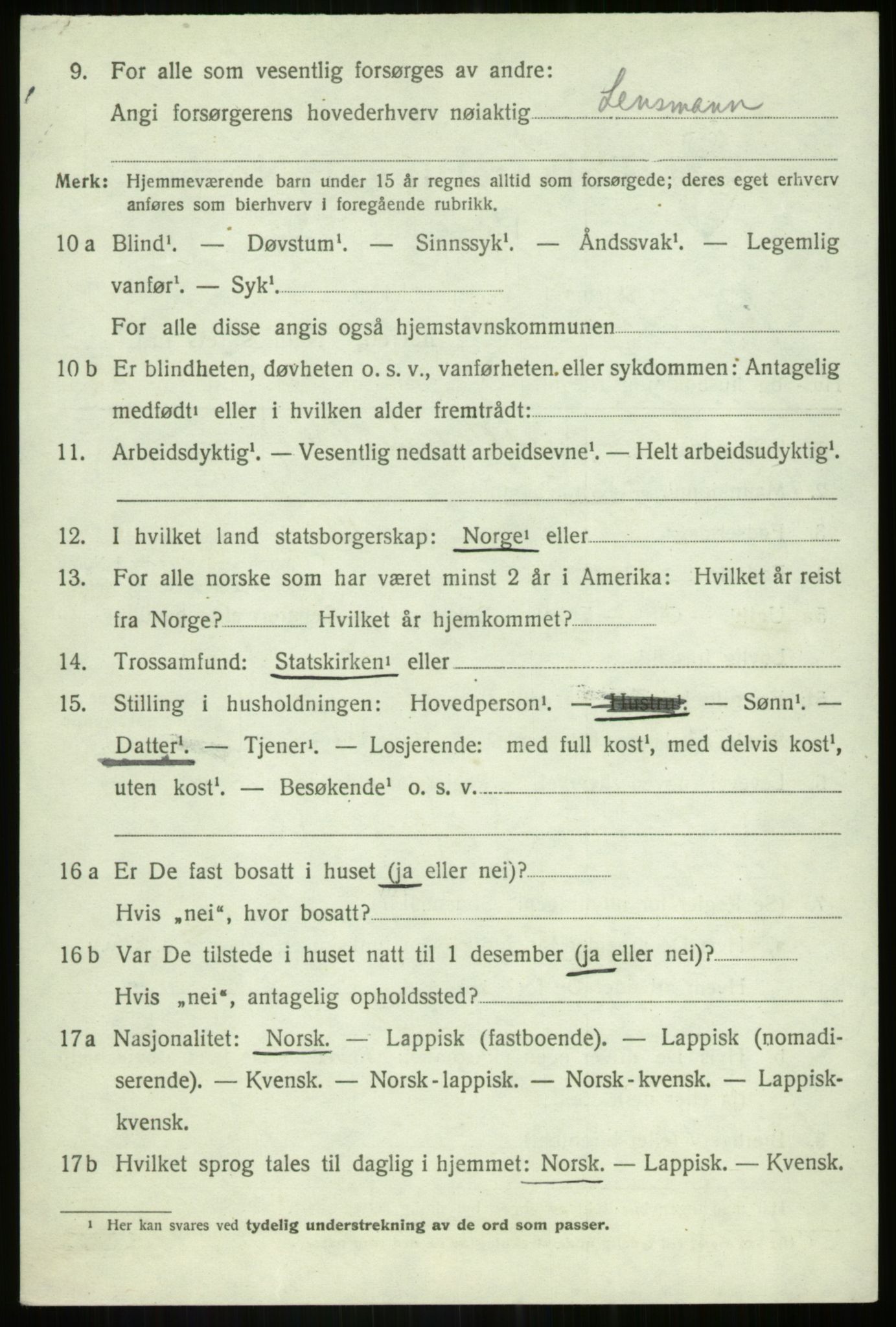 SATØ, 1920 census for Bardu, 1920, p. 2126