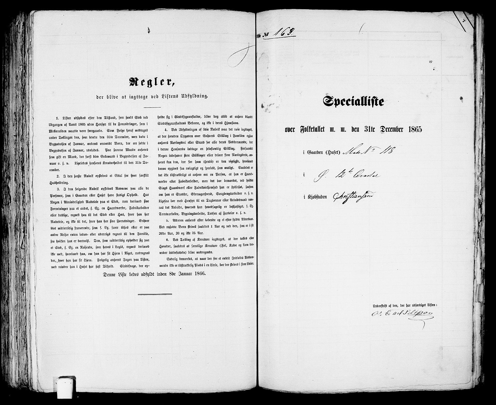 RA, 1865 census for Kristiansand, 1865, p. 340