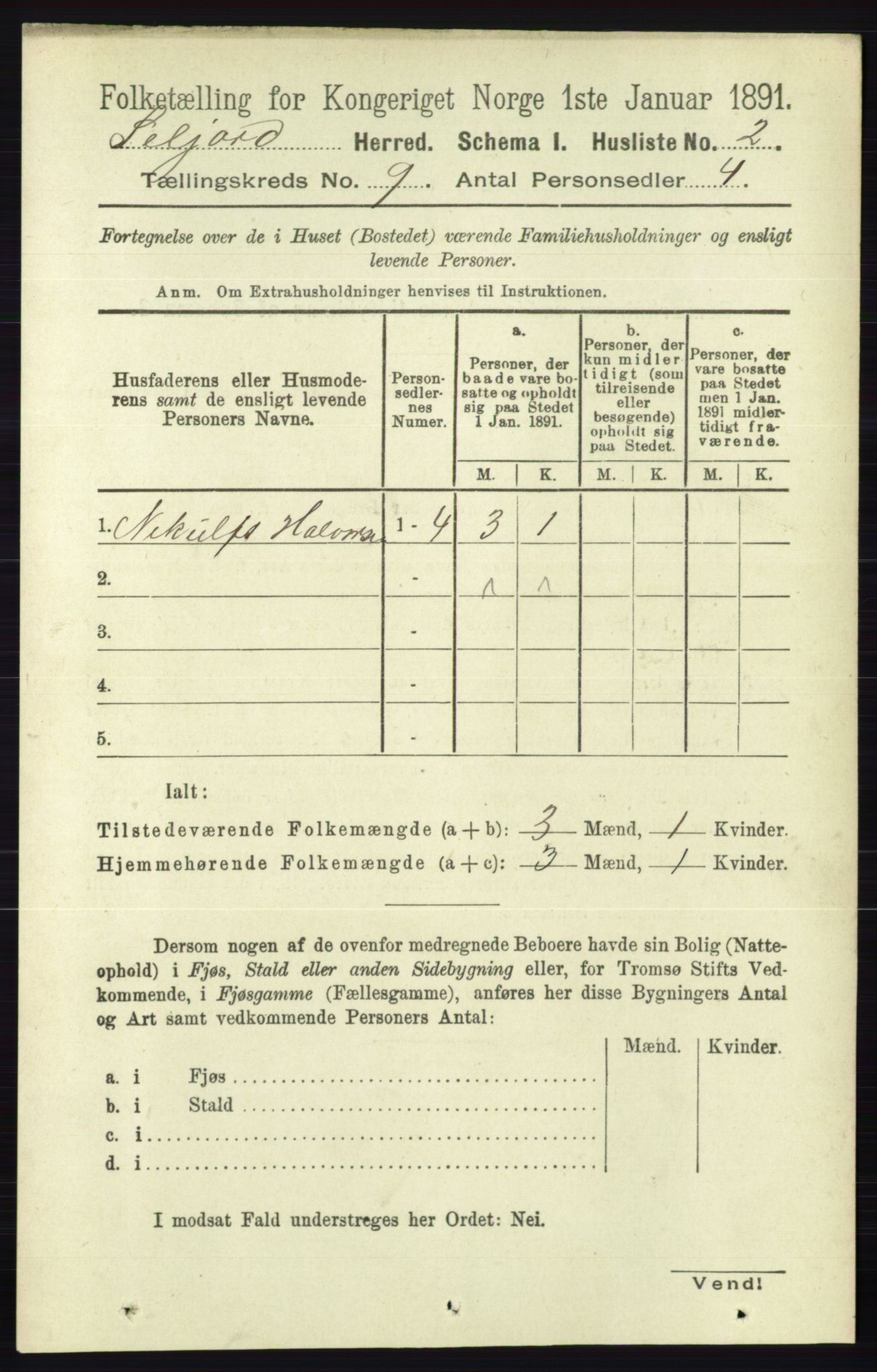 RA, 1891 census for 0828 Seljord, 1891, p. 3126