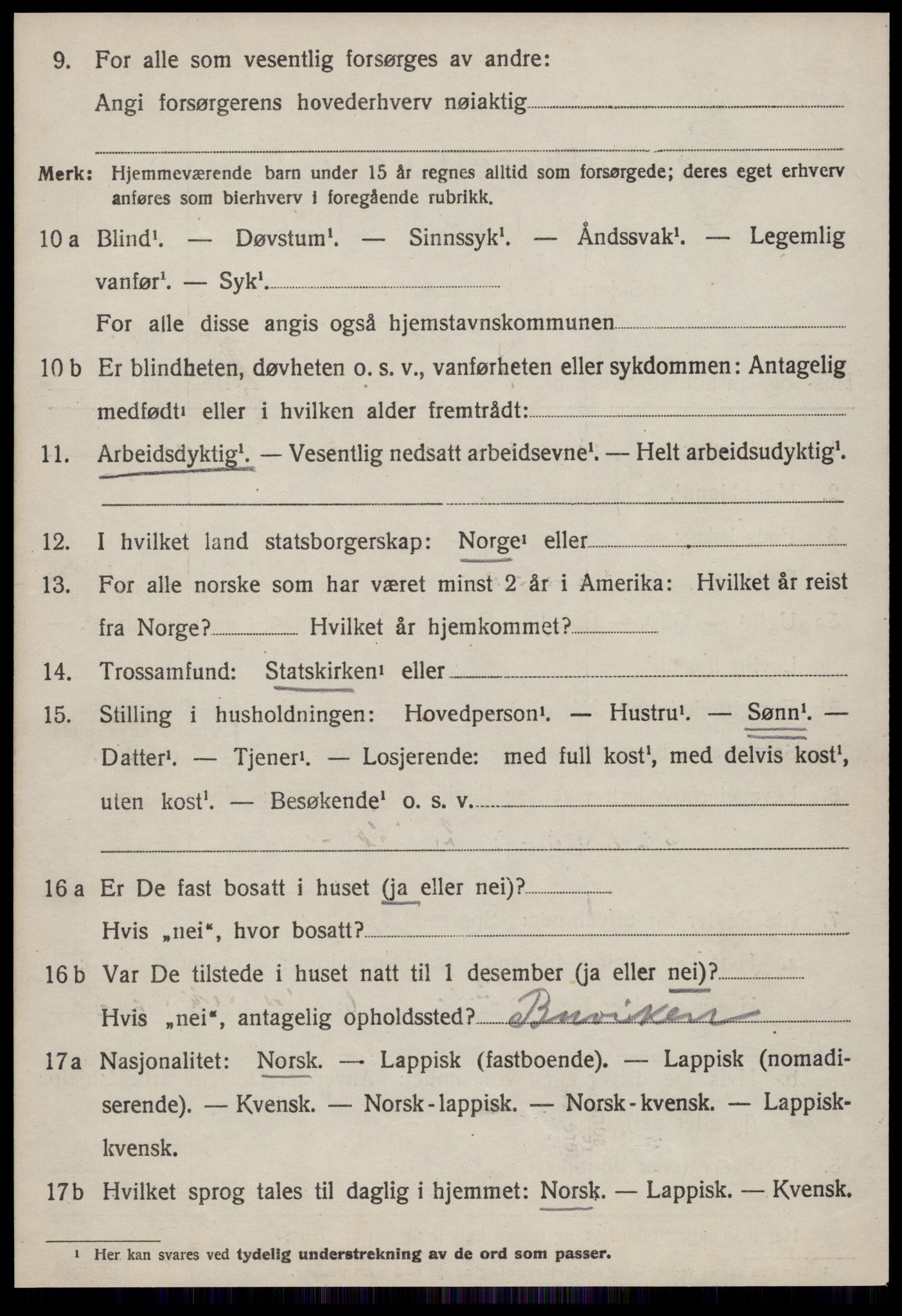 SAT, 1920 census for Orkanger, 1920, p. 1750