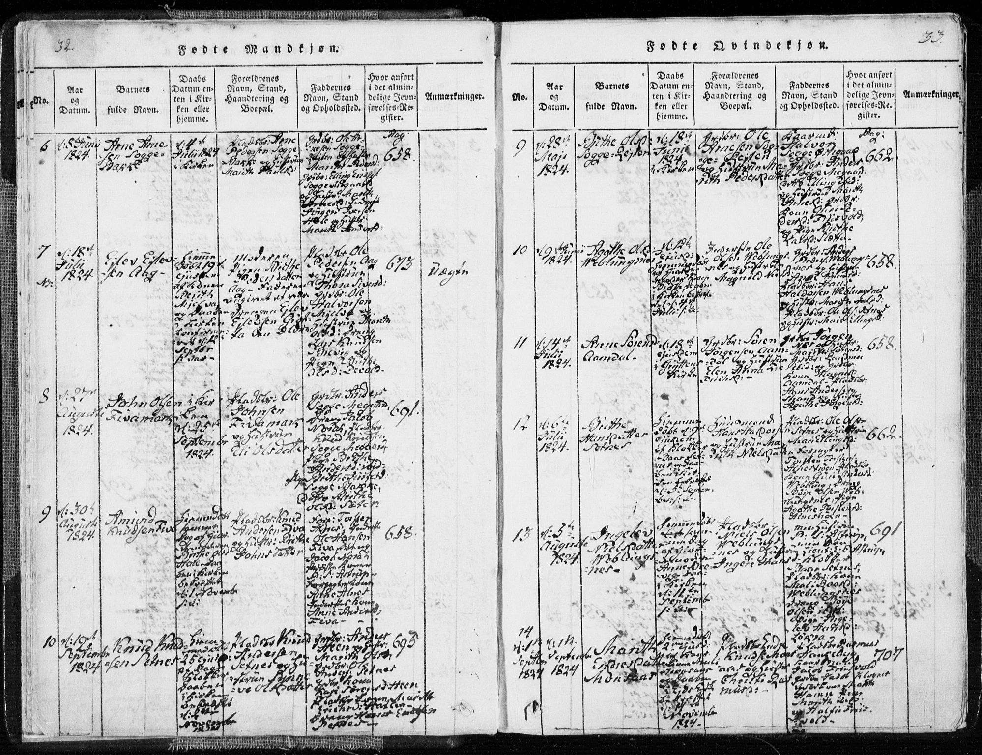 Ministerialprotokoller, klokkerbøker og fødselsregistre - Møre og Romsdal, SAT/A-1454/544/L0571: Parish register (official) no. 544A04, 1818-1853, p. 32-33