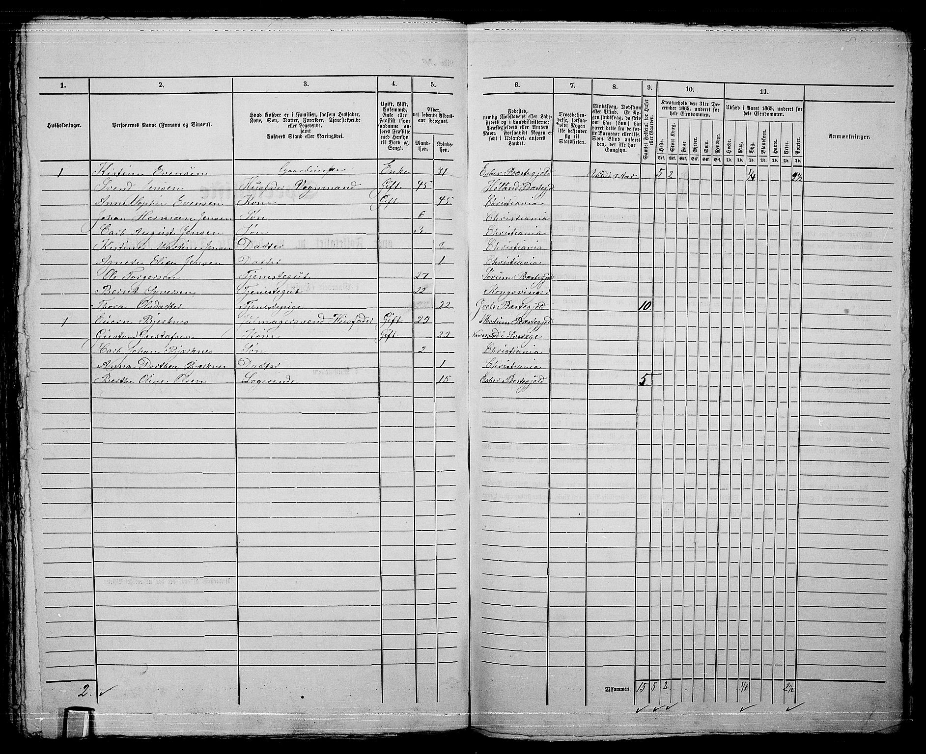 RA, 1865 census for Kristiania, 1865, p. 4819