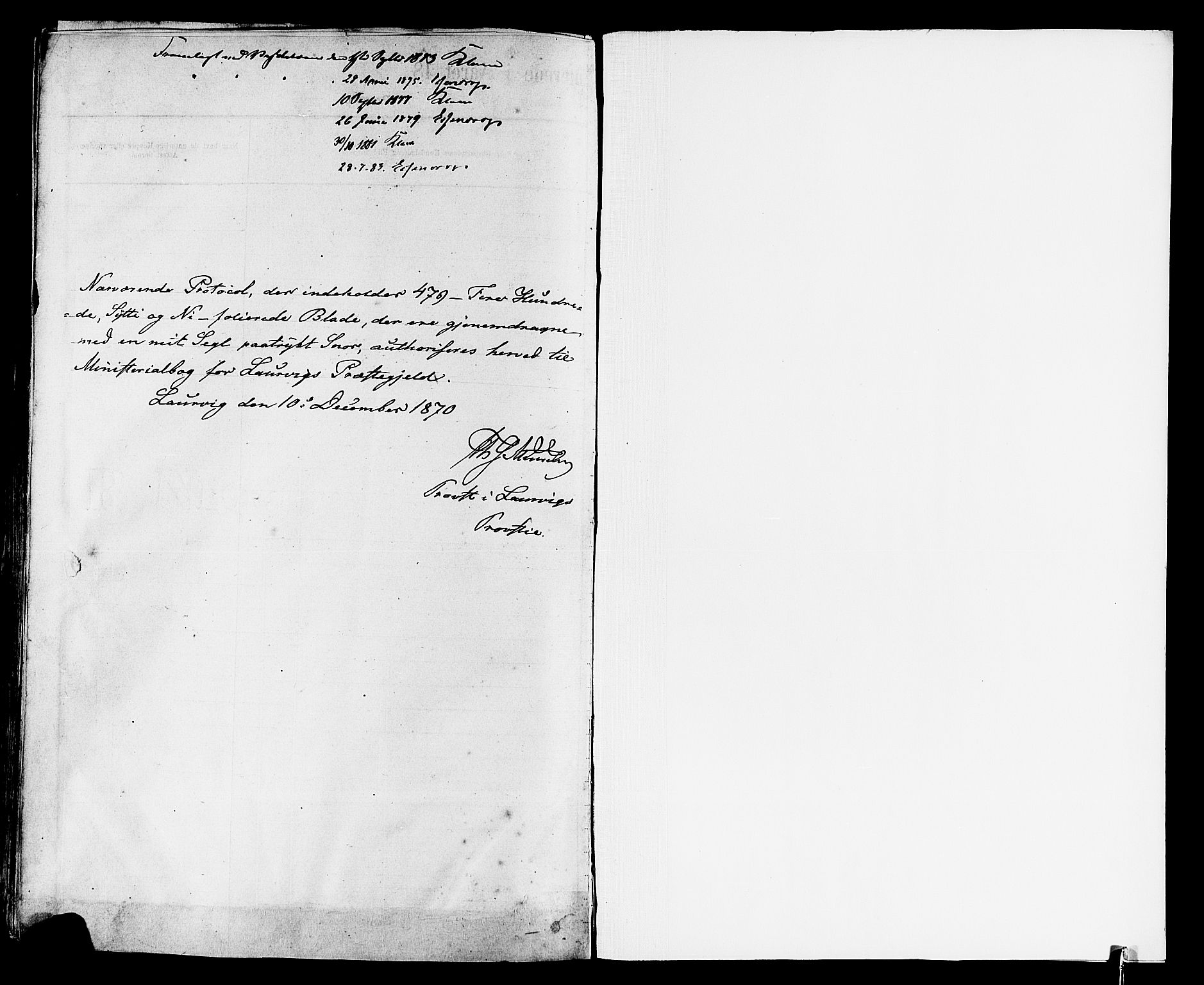 Larvik kirkebøker, SAKO/A-352/F/Fa/L0006: Parish register (official) no. I 6, 1871-1883