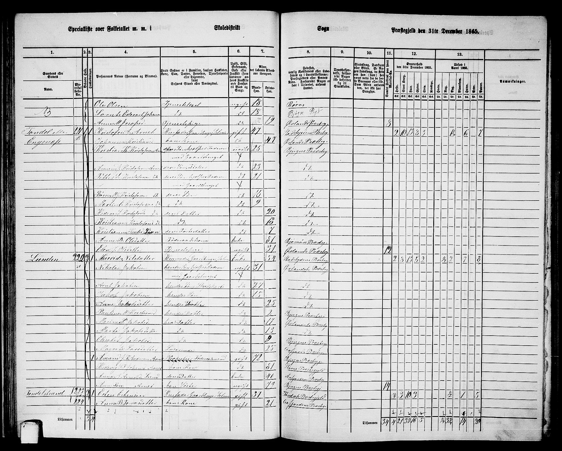 RA, 1865 census for Bjugn, 1865, p. 41