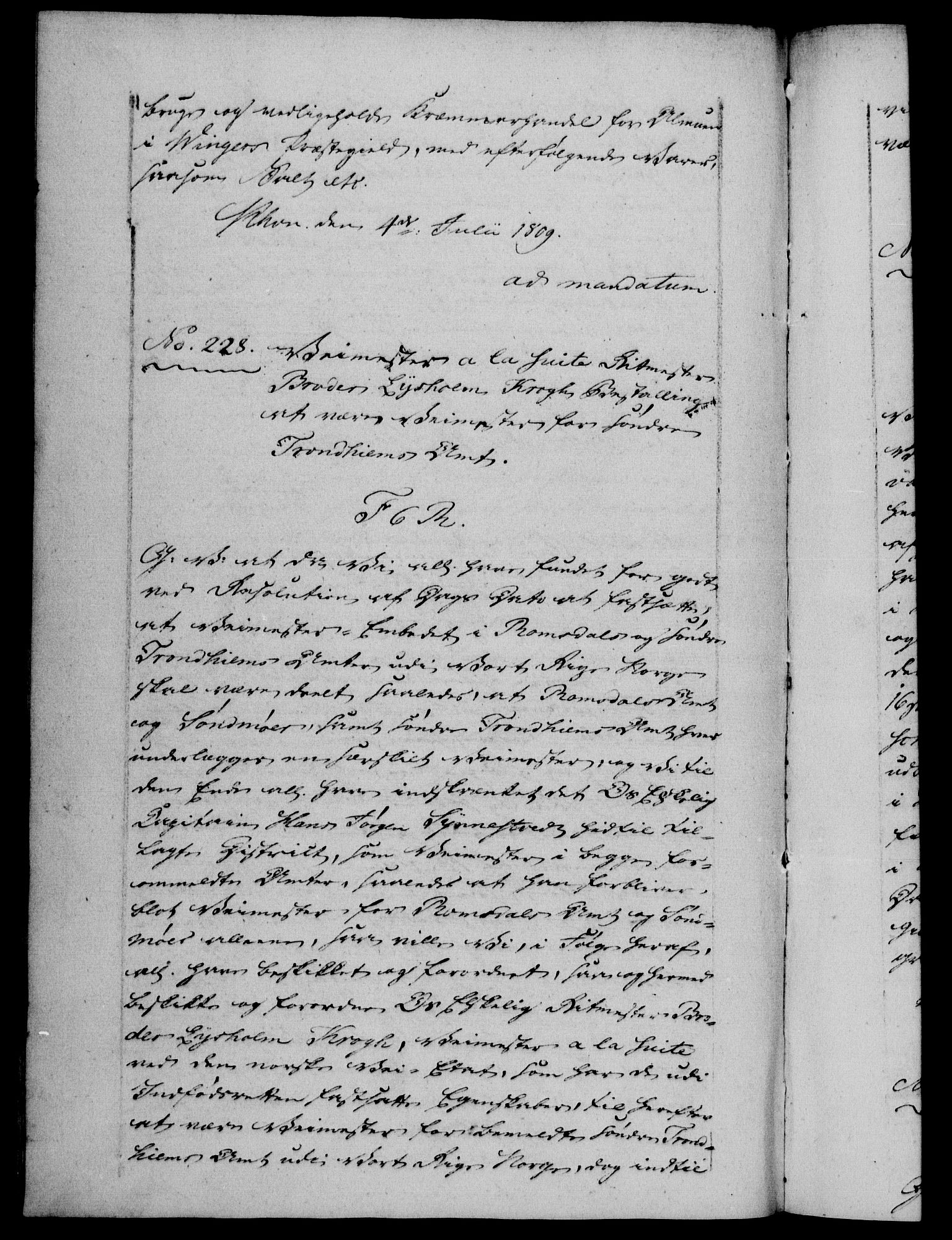 Danske Kanselli 1800-1814, RA/EA-3024/H/Hf/Hfb/Hfba/L0004: Registranter, 1808-1810, p. 180b