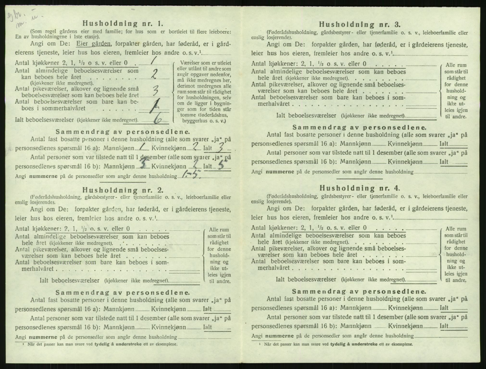 SAK, 1920 census for Birkenes, 1920, p. 242