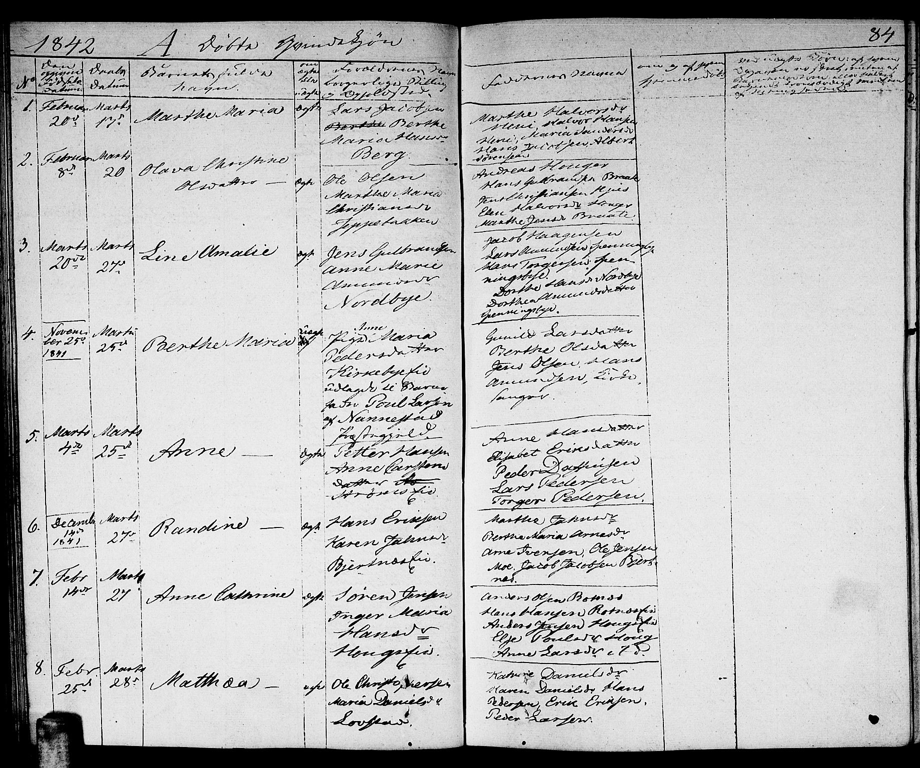 Nittedal prestekontor Kirkebøker, SAO/A-10365a/F/Fa/L0004: Parish register (official) no. I 4, 1836-1849, p. 84