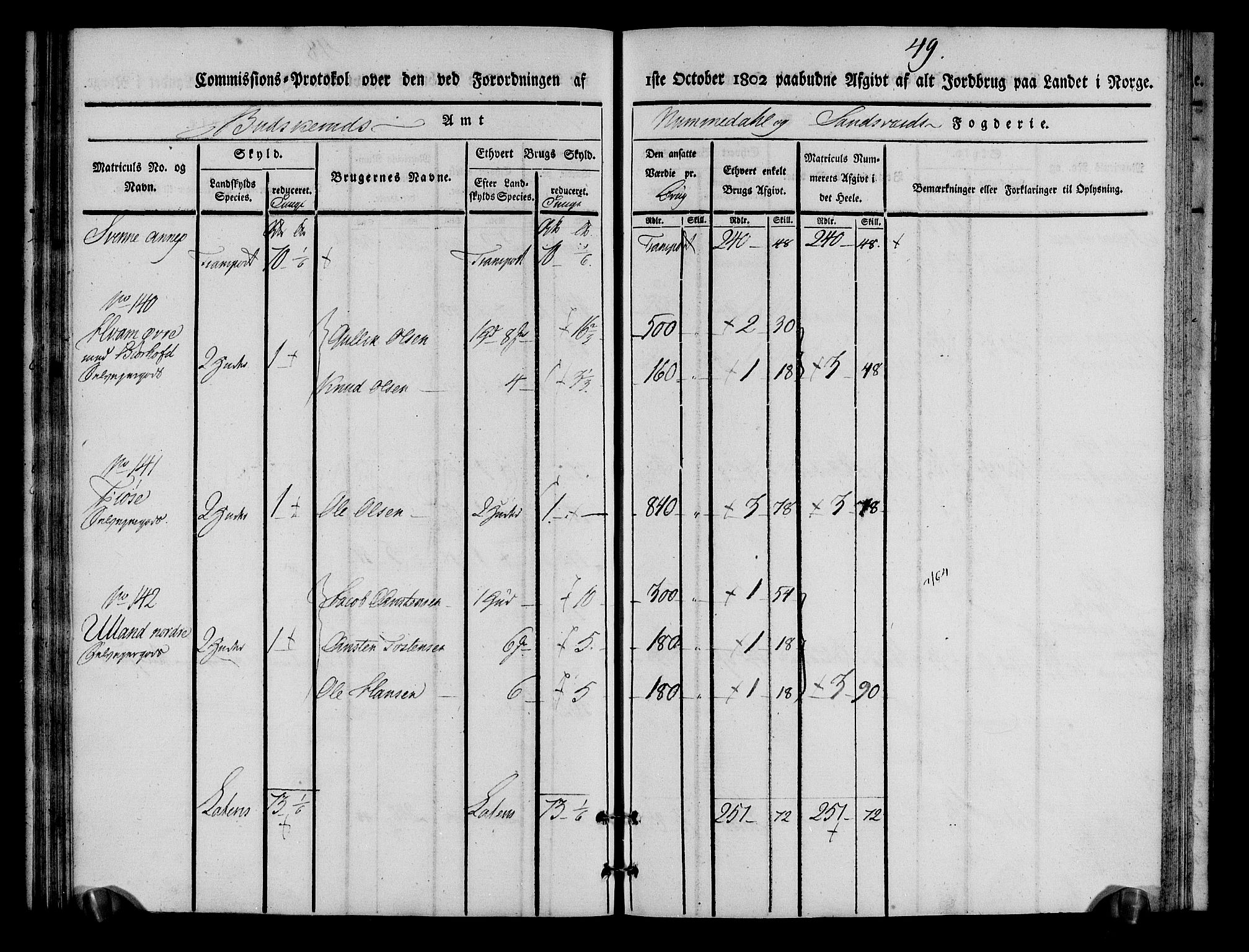 Rentekammeret inntil 1814, Realistisk ordnet avdeling, AV/RA-EA-4070/N/Ne/Nea/L0055: Numedal og Sandsvær fogderi. Kommisjonsprotokoll for Flesberg prestegjeld, 1803, p. 50