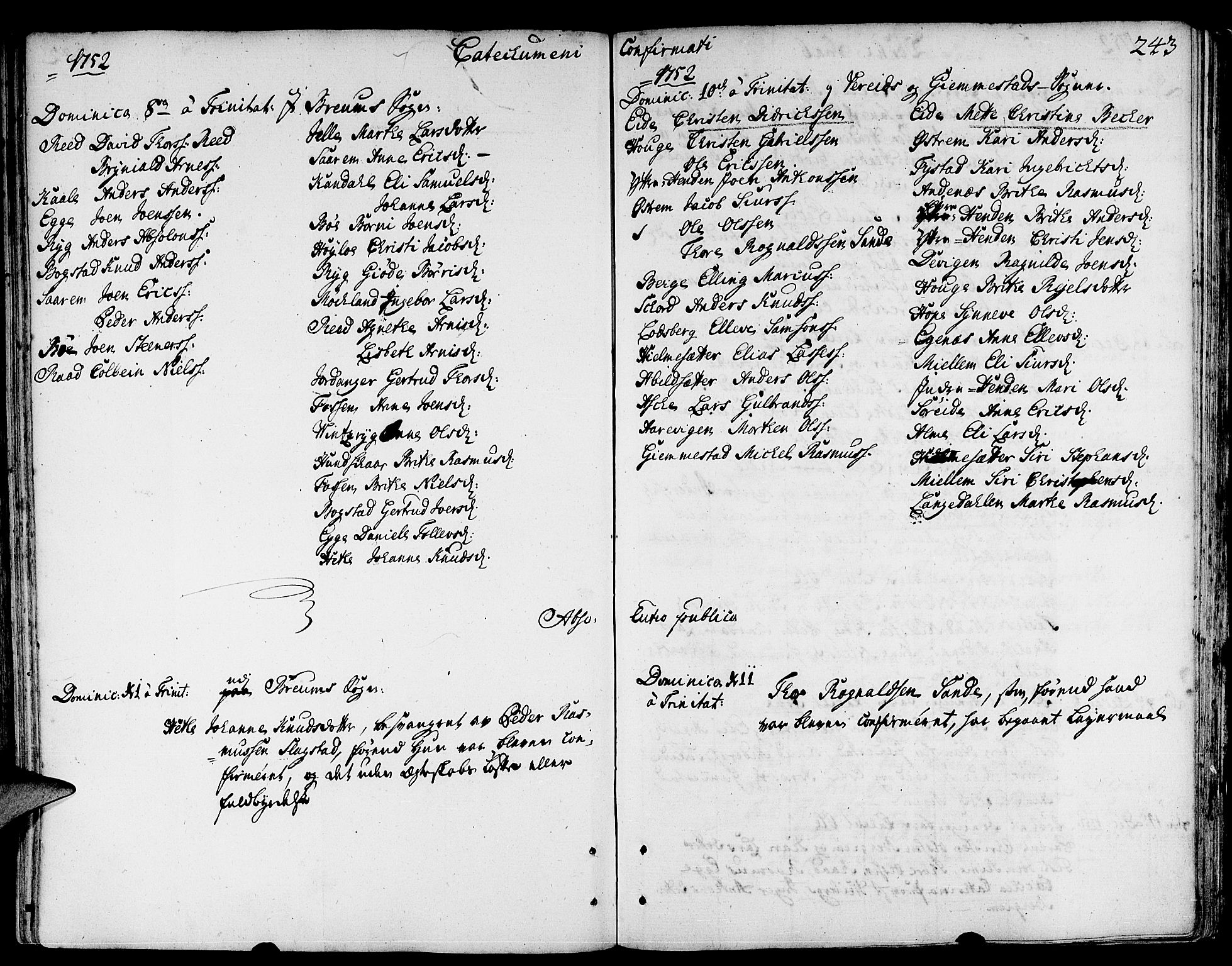 Gloppen sokneprestembete, AV/SAB-A-80101/H/Haa/Haaa/L0003: Parish register (official) no. A 3, 1739-1757, p. 243