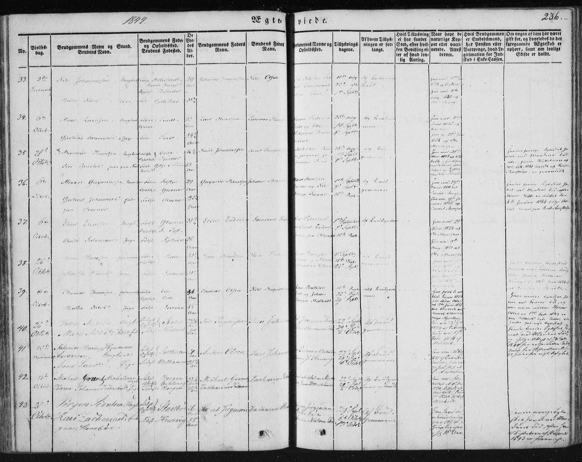 Sund sokneprestembete, AV/SAB-A-99930: Parish register (official) no. A 13, 1835-1849, p. 236