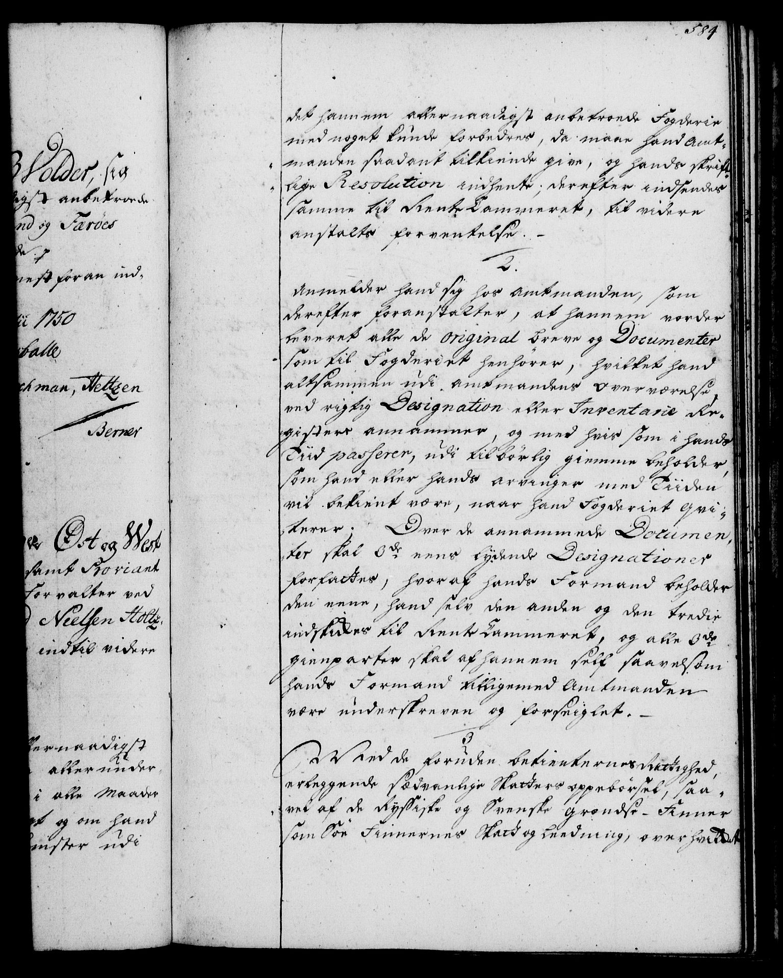 Rentekammeret, Kammerkanselliet, RA/EA-3111/G/Gg/Ggi/L0002: Norsk instruksjonsprotokoll med register (merket RK 53.35), 1729-1751, p. 584