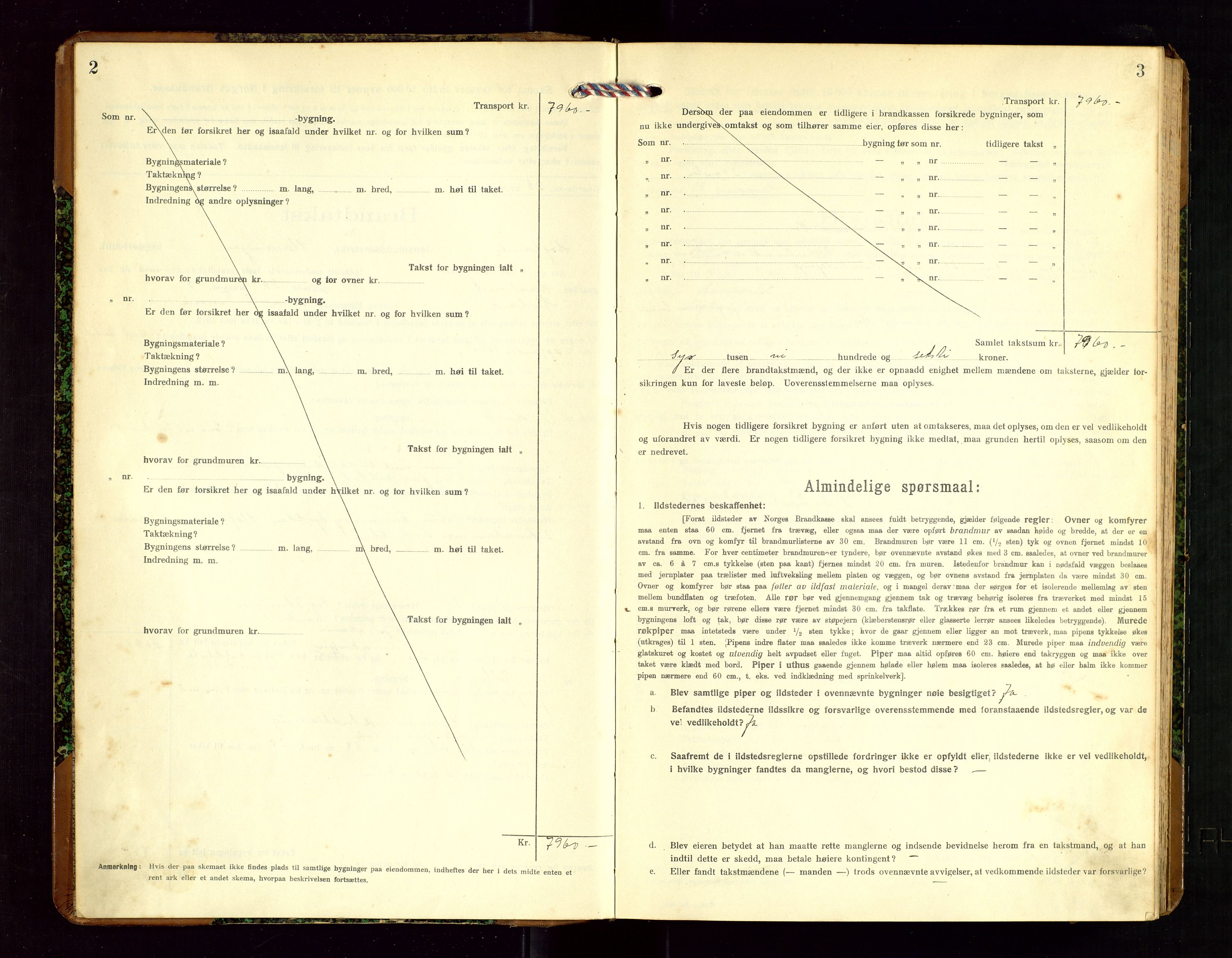 Høyland/Sandnes lensmannskontor, AV/SAST-A-100166/Gob/L0003: "Brandtakstprotokol", 1918-1924, p. 2-3