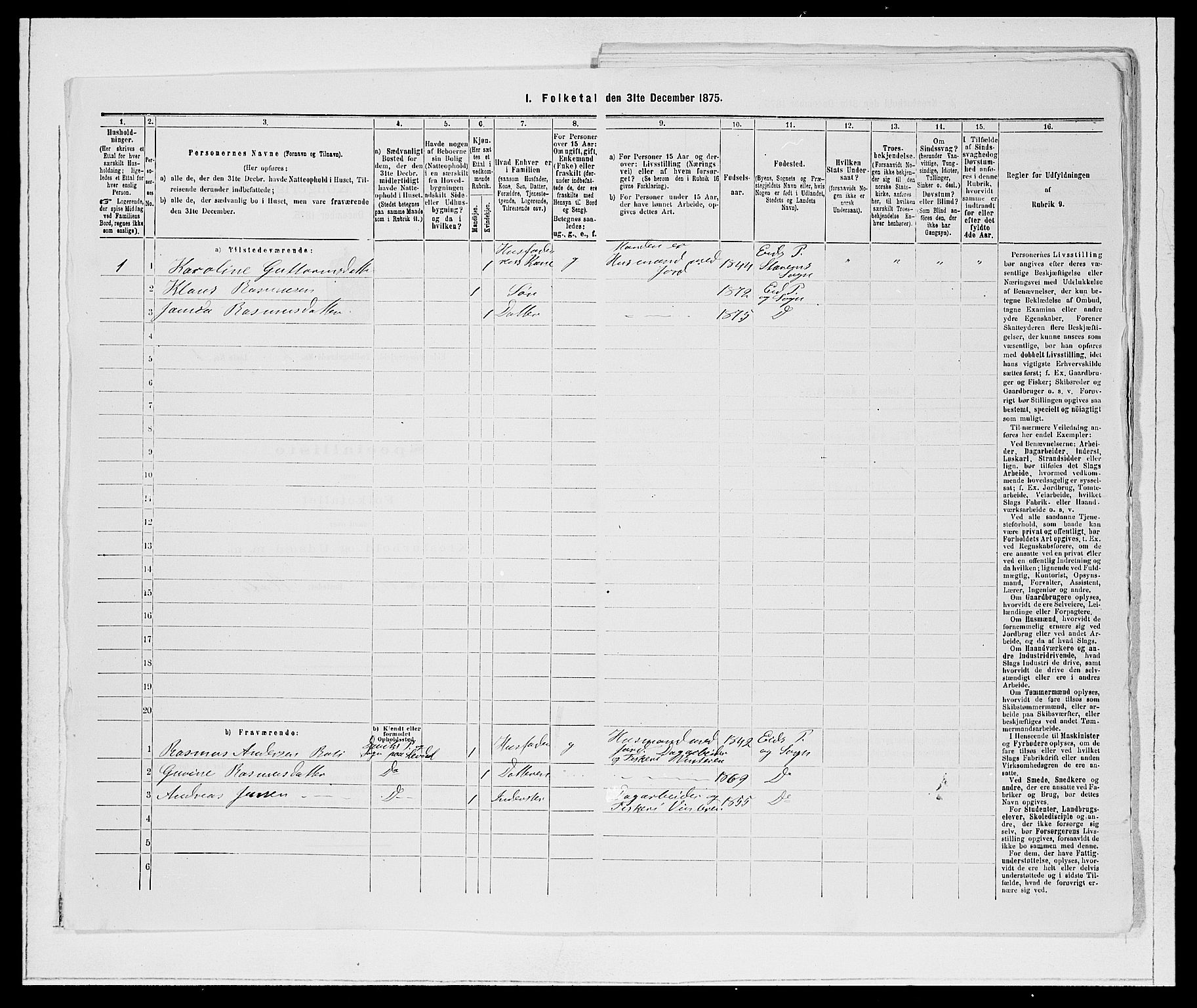 SAB, 1875 Census for 1443P Eid, 1875, p. 115