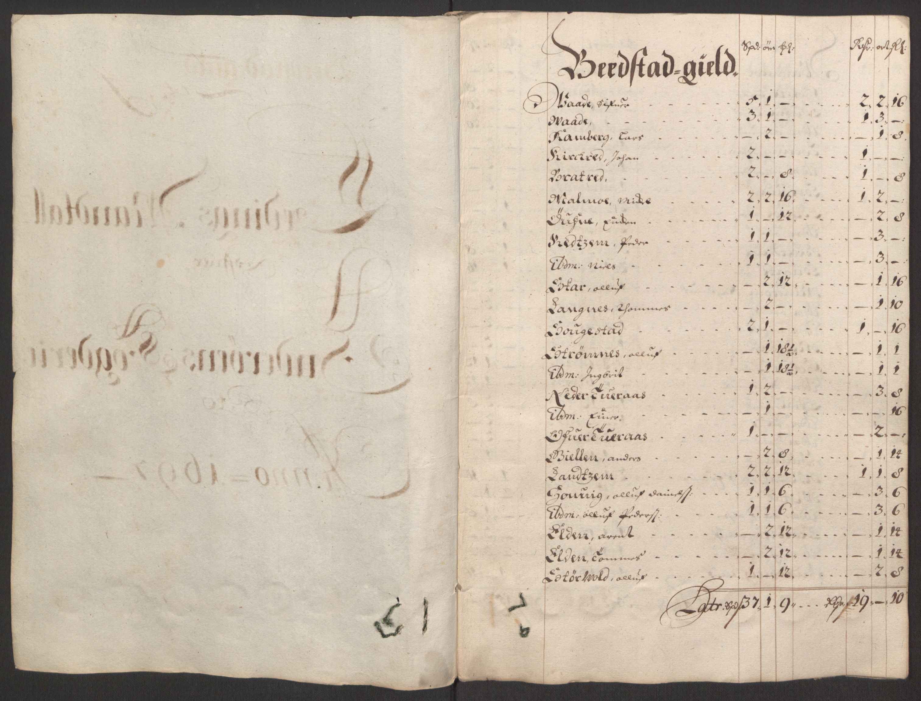 Rentekammeret inntil 1814, Reviderte regnskaper, Fogderegnskap, RA/EA-4092/R63/L4309: Fogderegnskap Inderøy, 1695-1697, p. 468