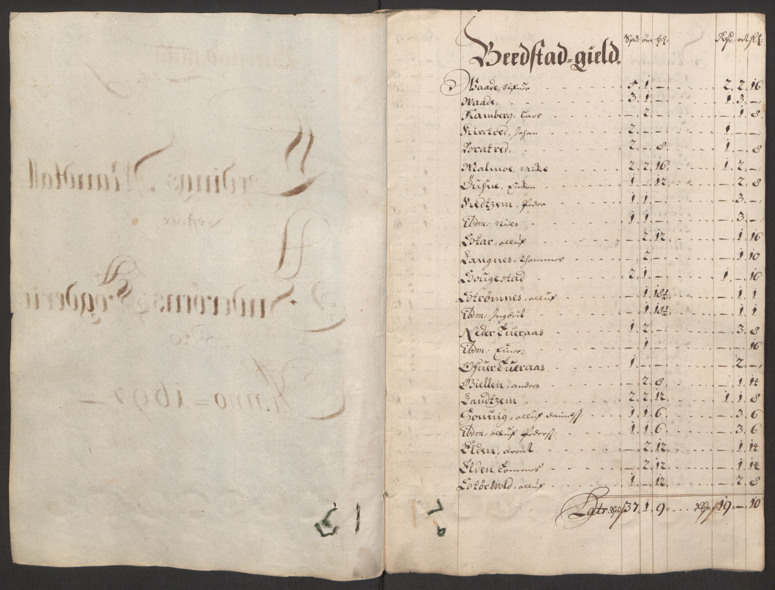 Rentekammeret inntil 1814, Reviderte regnskaper, Fogderegnskap, AV/RA-EA-4092/R63/L4309: Fogderegnskap Inderøy, 1695-1697, p. 468