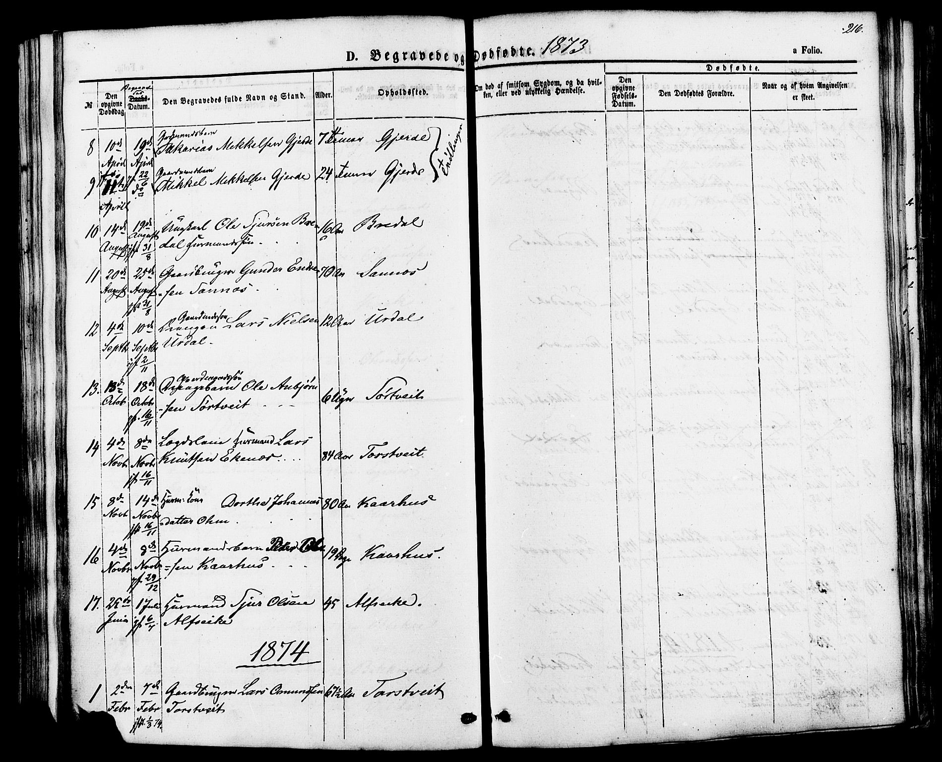 Skjold sokneprestkontor, AV/SAST-A-101847/H/Ha/Haa/L0007: Parish register (official) no. A 7, 1857-1882, p. 216
