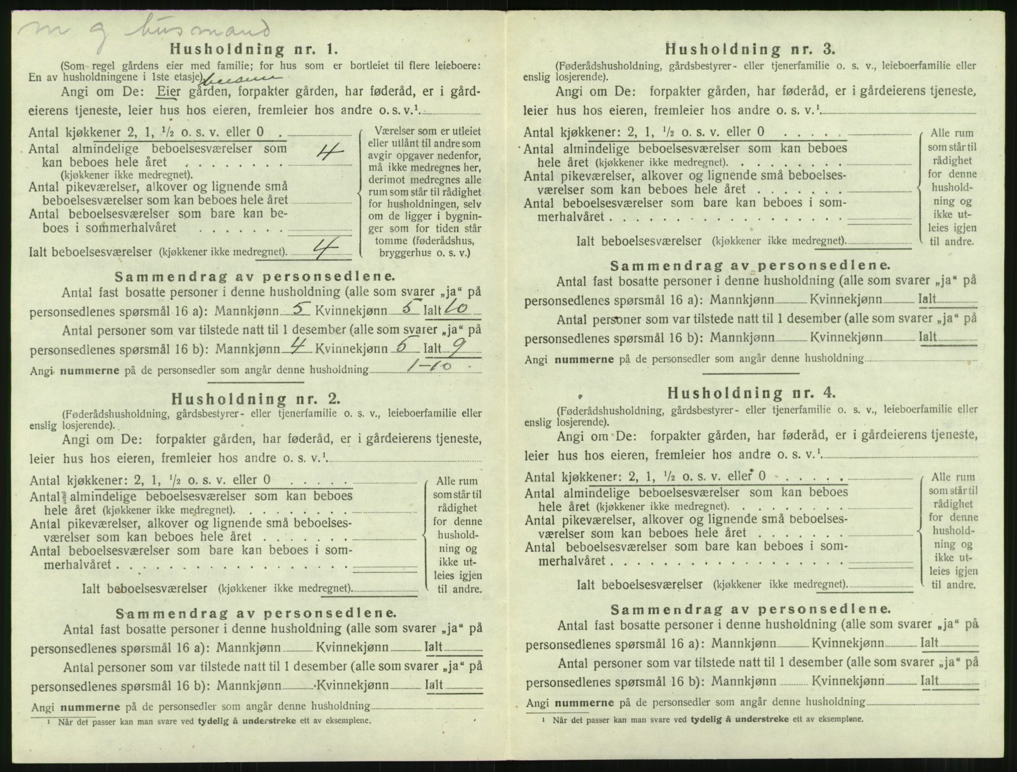 SAT, 1920 census for Nesset, 1920, p. 503