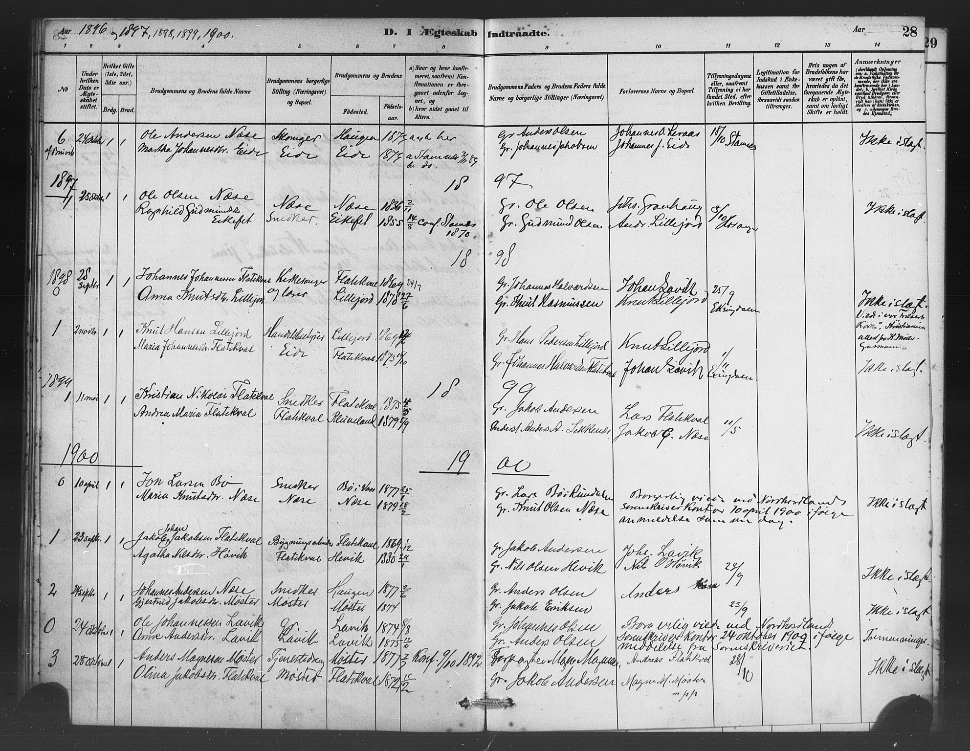 Vaksdal Sokneprestembete, AV/SAB-A-78901/H/Haa: Parish register (official) no. C 1, 1881-1900, p. 28