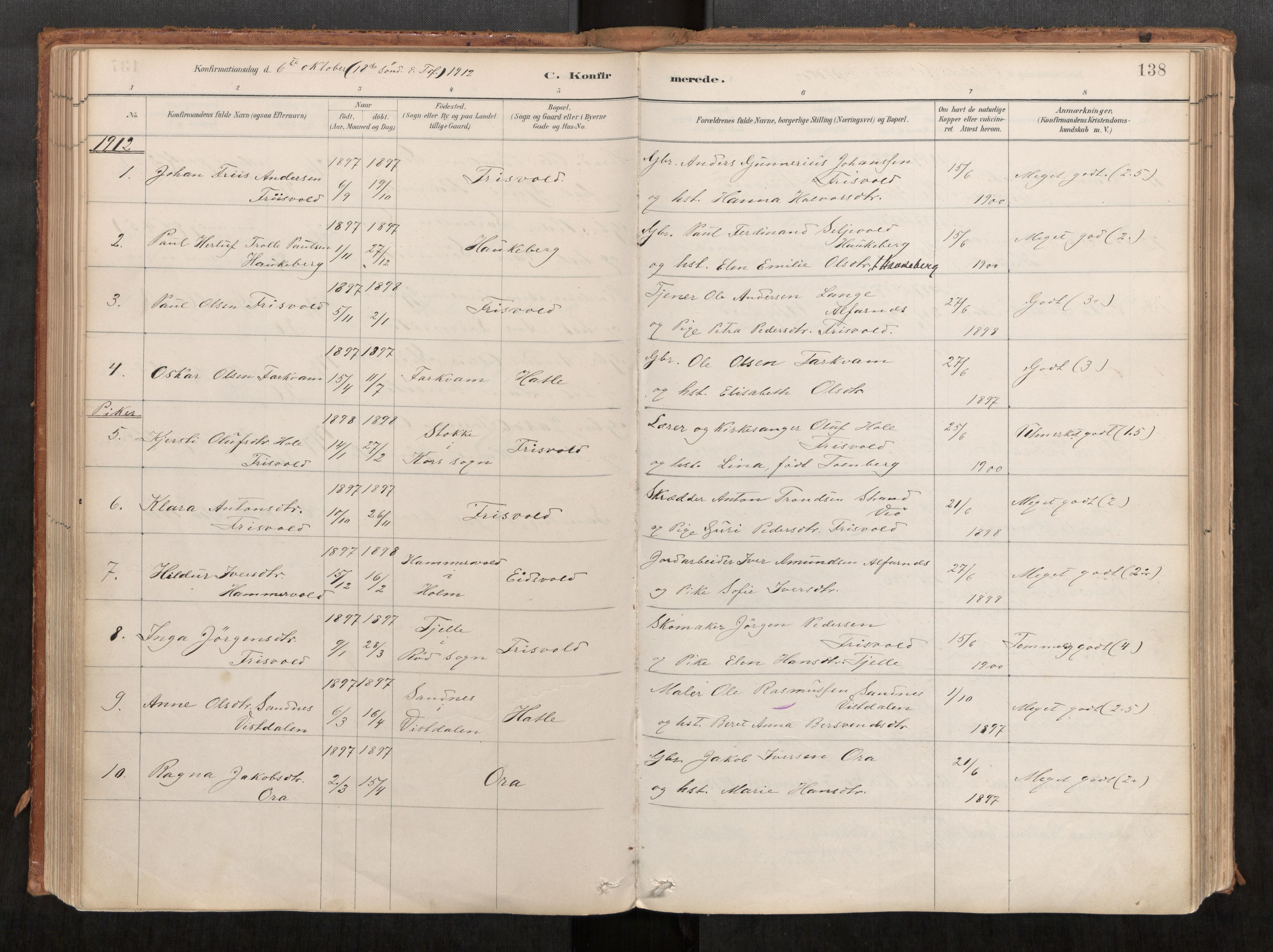 Ministerialprotokoller, klokkerbøker og fødselsregistre - Møre og Romsdal, AV/SAT-A-1454/542/L0553: Parish register (official) no. 542A03, 1885-1925, p. 138