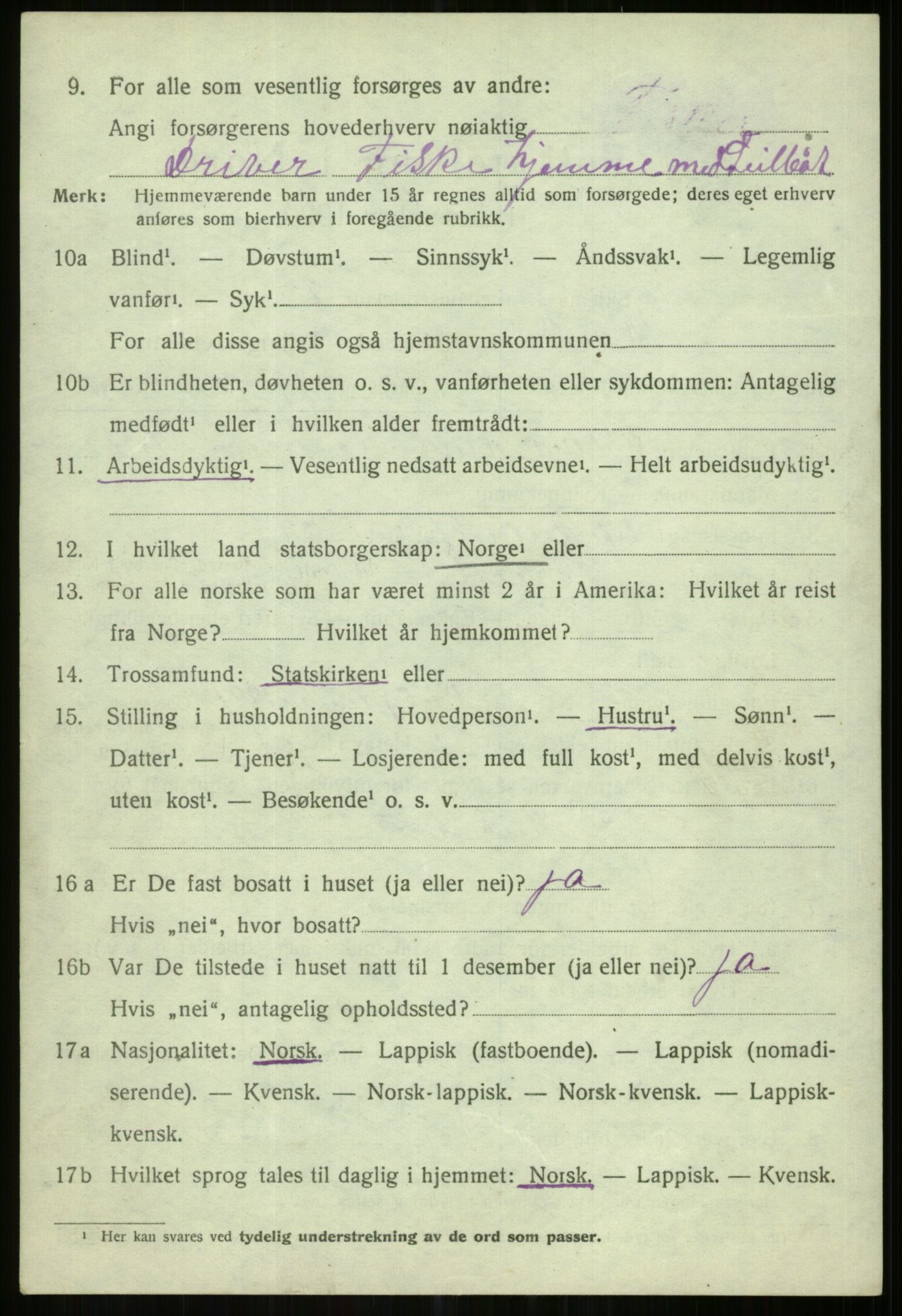 SATØ, 1920 census for Karlsøy, 1920, p. 2195