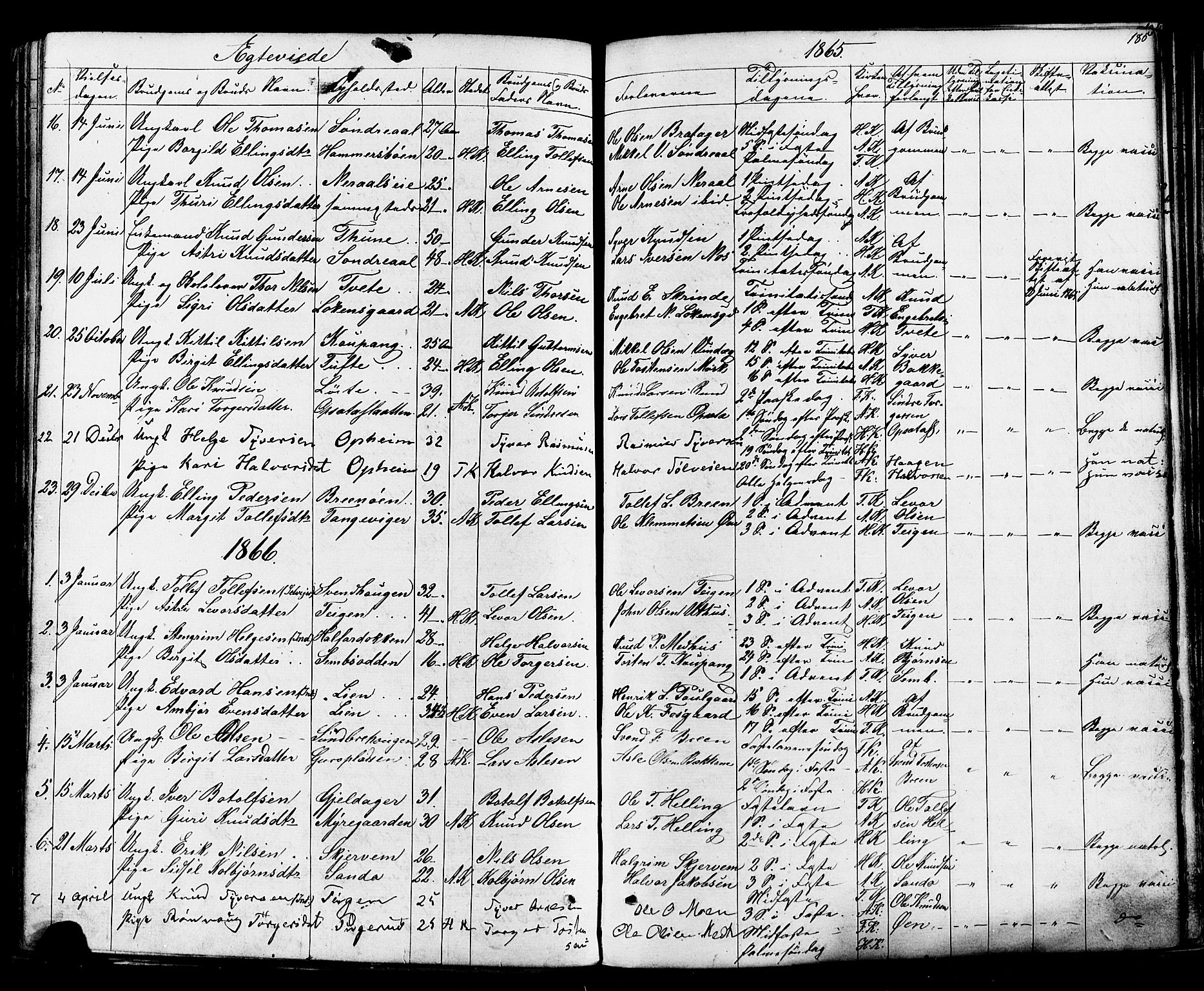 Ål kirkebøker, AV/SAKO-A-249/F/Fa/L0007: Parish register (official) no. I 7, 1865-1881, p. 185