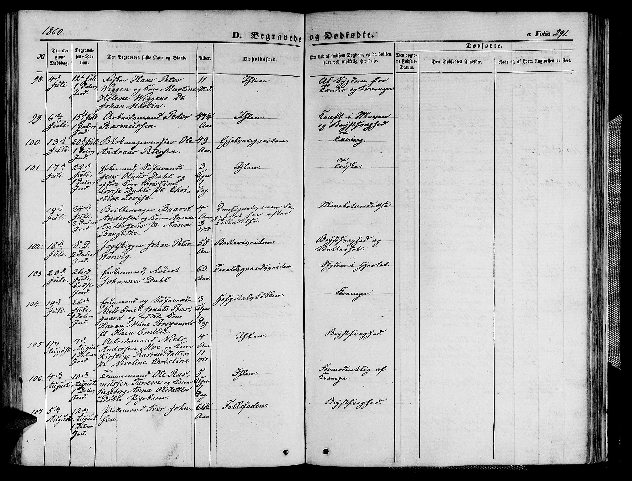 Ministerialprotokoller, klokkerbøker og fødselsregistre - Sør-Trøndelag, AV/SAT-A-1456/602/L0139: Parish register (copy) no. 602C07, 1859-1864, p. 291