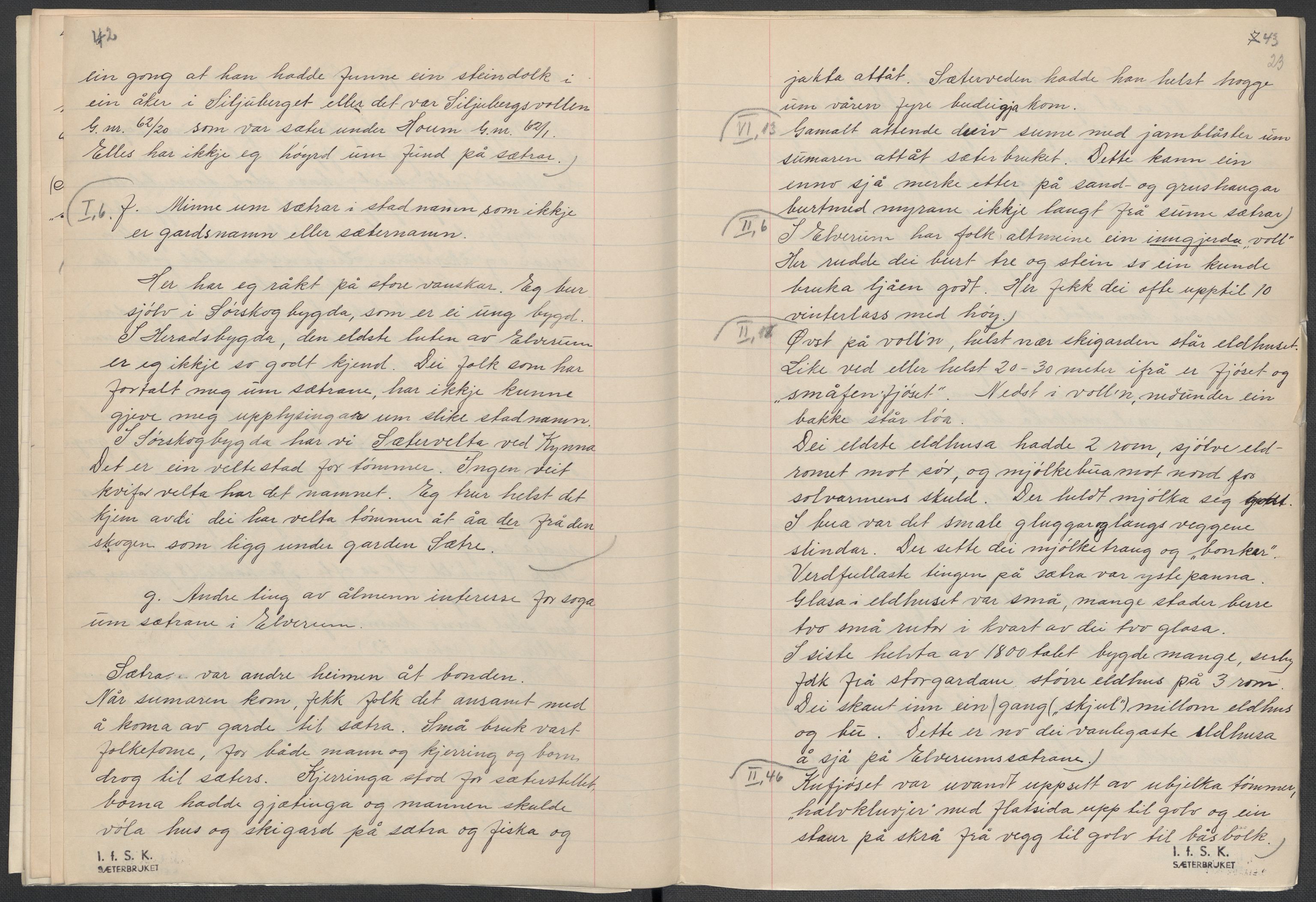 Instituttet for sammenlignende kulturforskning, AV/RA-PA-0424/F/Fc/L0003/0002: Eske B3: / Hedmark (perm V), 1934-1937, p. 23